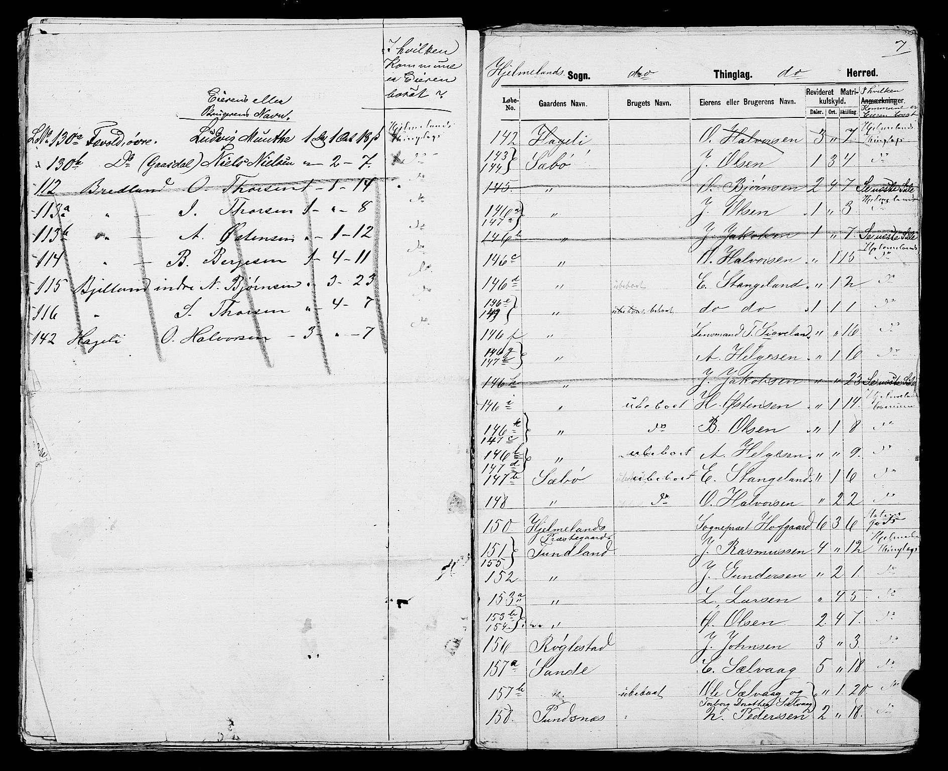 SAST, 1875 census for 1133P Hjelmeland, 1875, p. 38