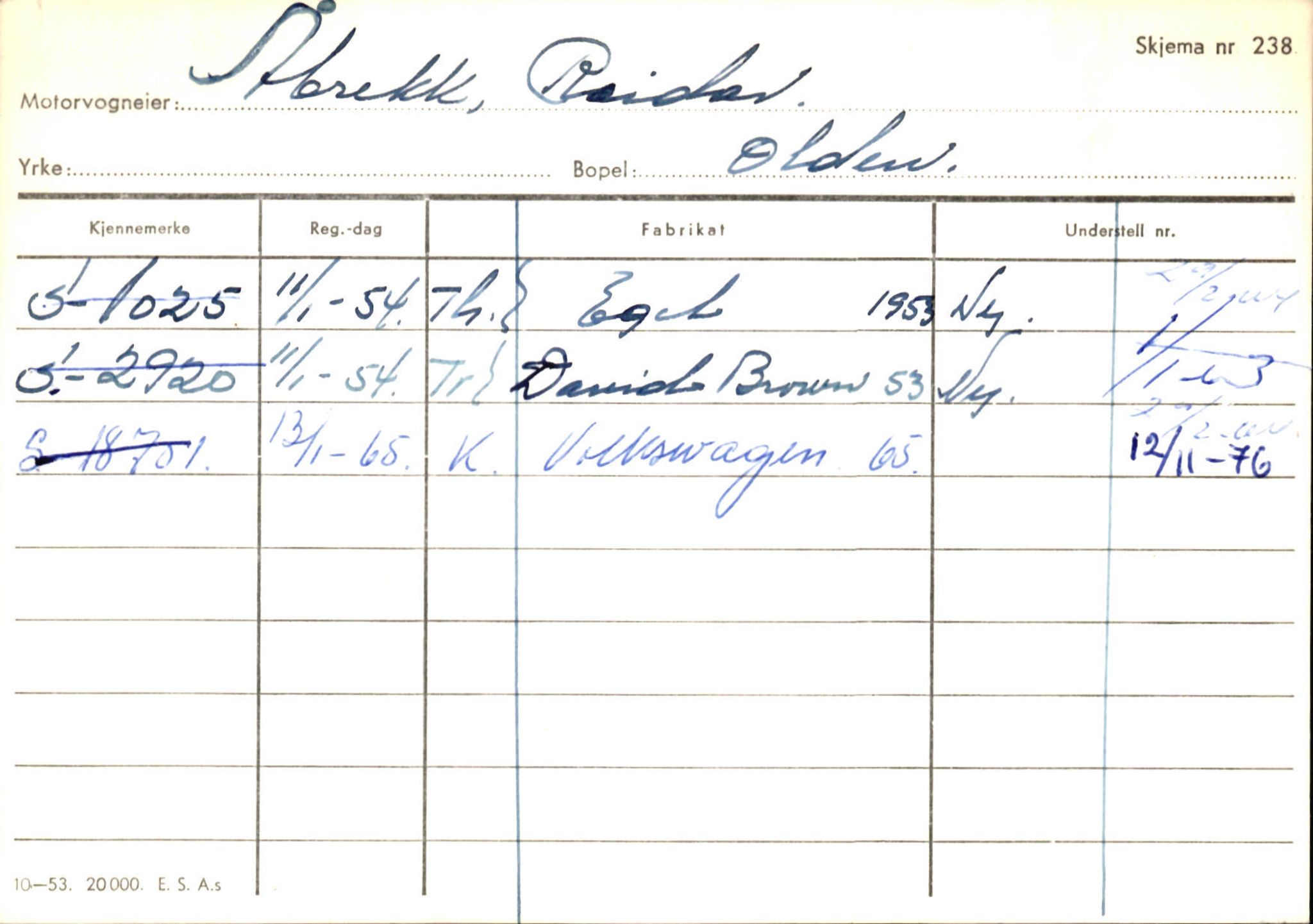 Statens vegvesen, Sogn og Fjordane vegkontor, AV/SAB-A-5301/4/F/L0131: Eigarregister Høyanger P-Å. Stryn S-Å, 1945-1975, p. 2525