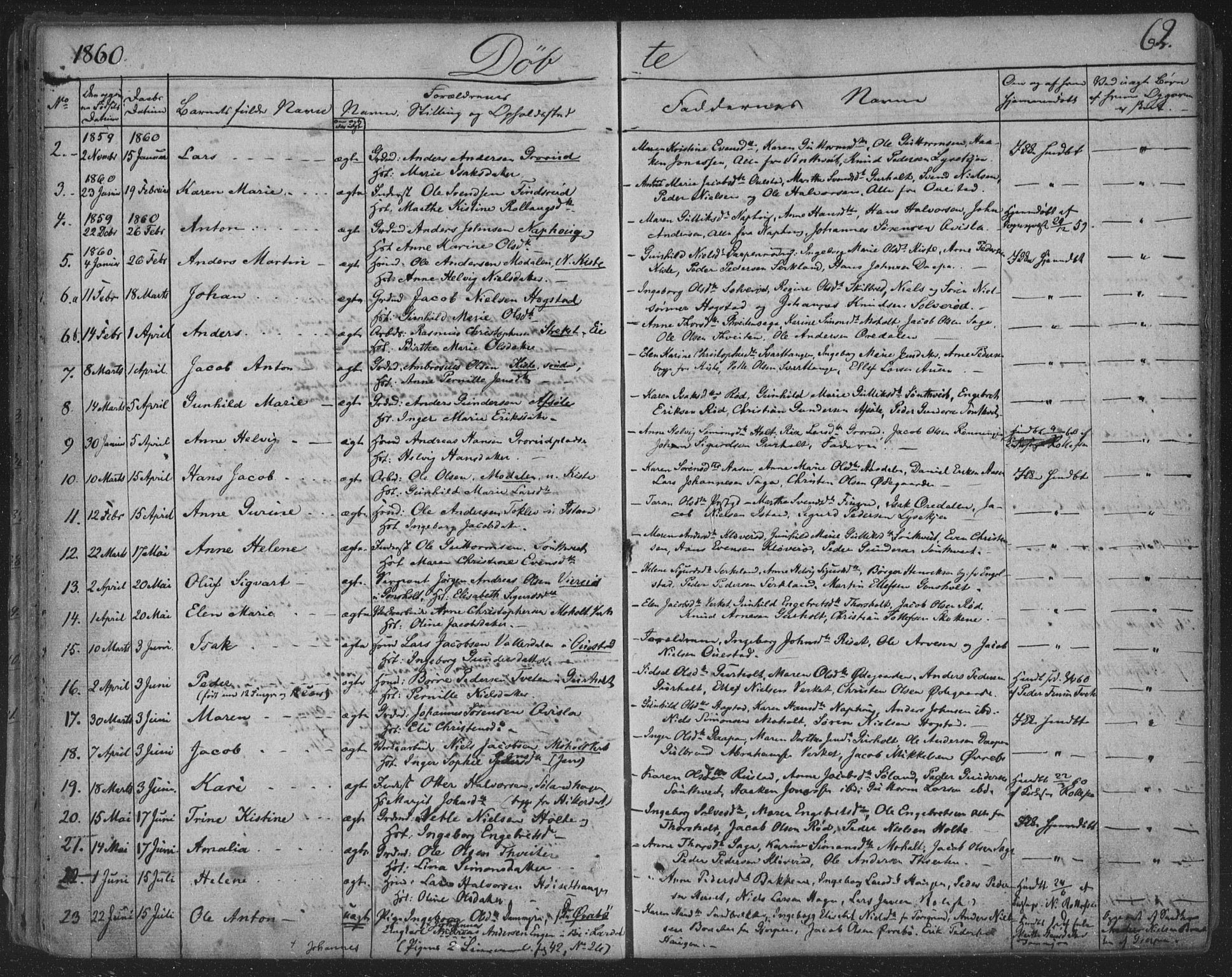 Siljan kirkebøker, SAKO/A-300/F/Fa/L0001: Parish register (official) no. 1, 1831-1870, p. 62