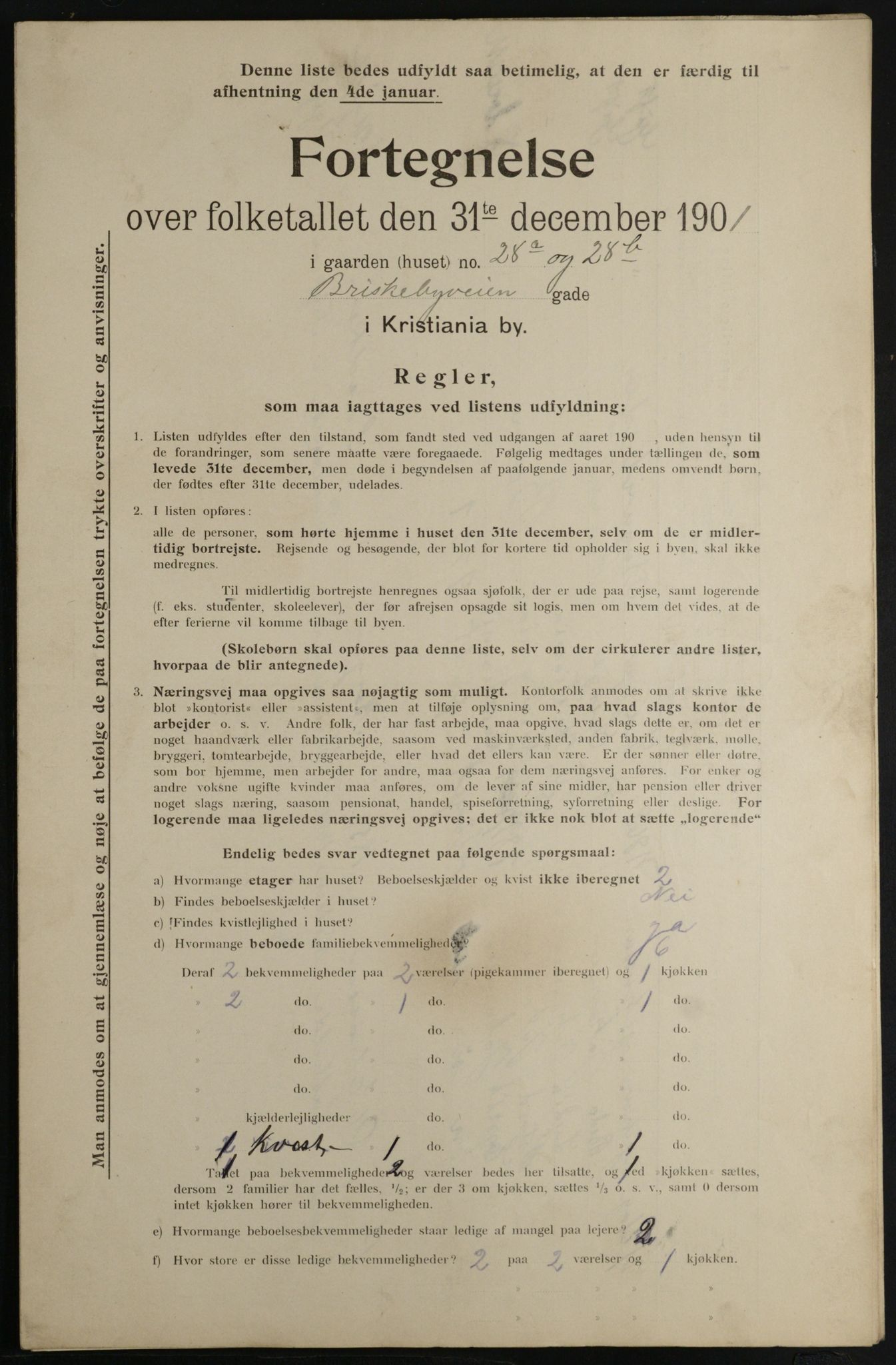 OBA, Municipal Census 1901 for Kristiania, 1901, p. 1549