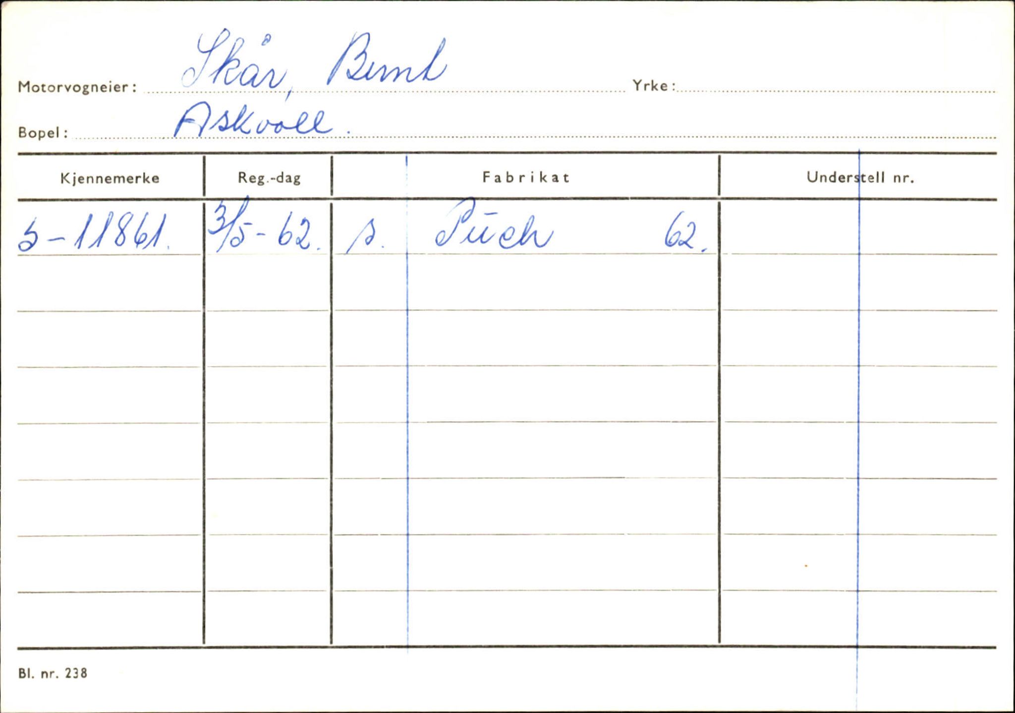 Statens vegvesen, Sogn og Fjordane vegkontor, AV/SAB-A-5301/4/F/L0132: Eigarregister Askvoll A-Å. Balestrand A-Å, 1945-1975, p. 1113