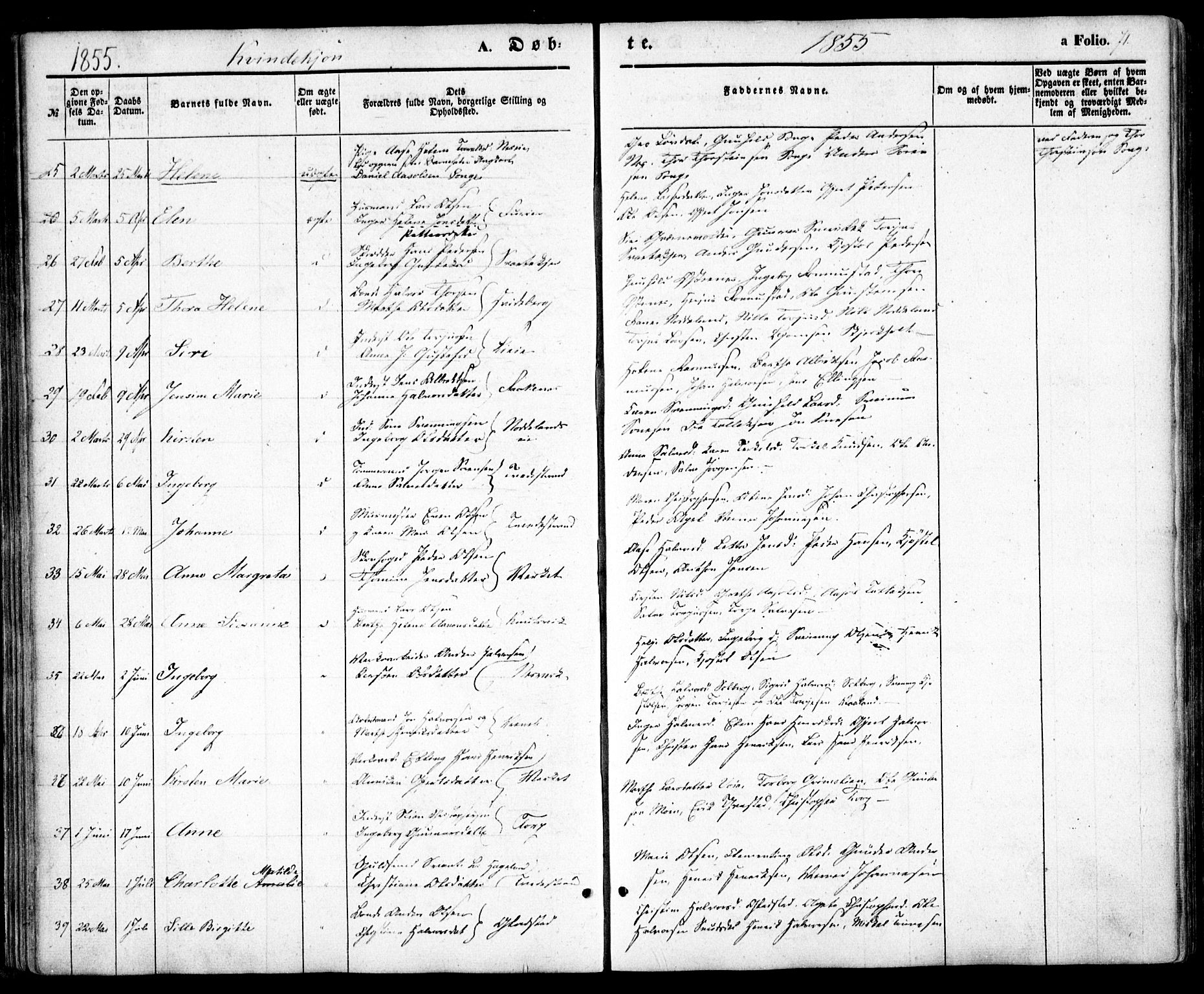 Holt sokneprestkontor, AV/SAK-1111-0021/F/Fa/L0008: Parish register (official) no. A 8, 1849-1860, p. 71