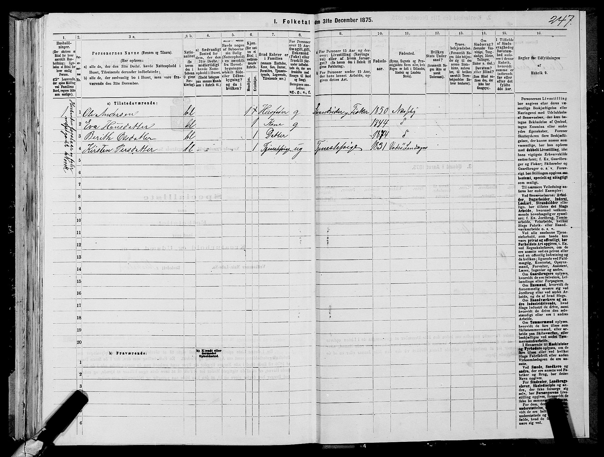 SATØ, 1875 census for 2027P Nesseby, 1875, p. 1247