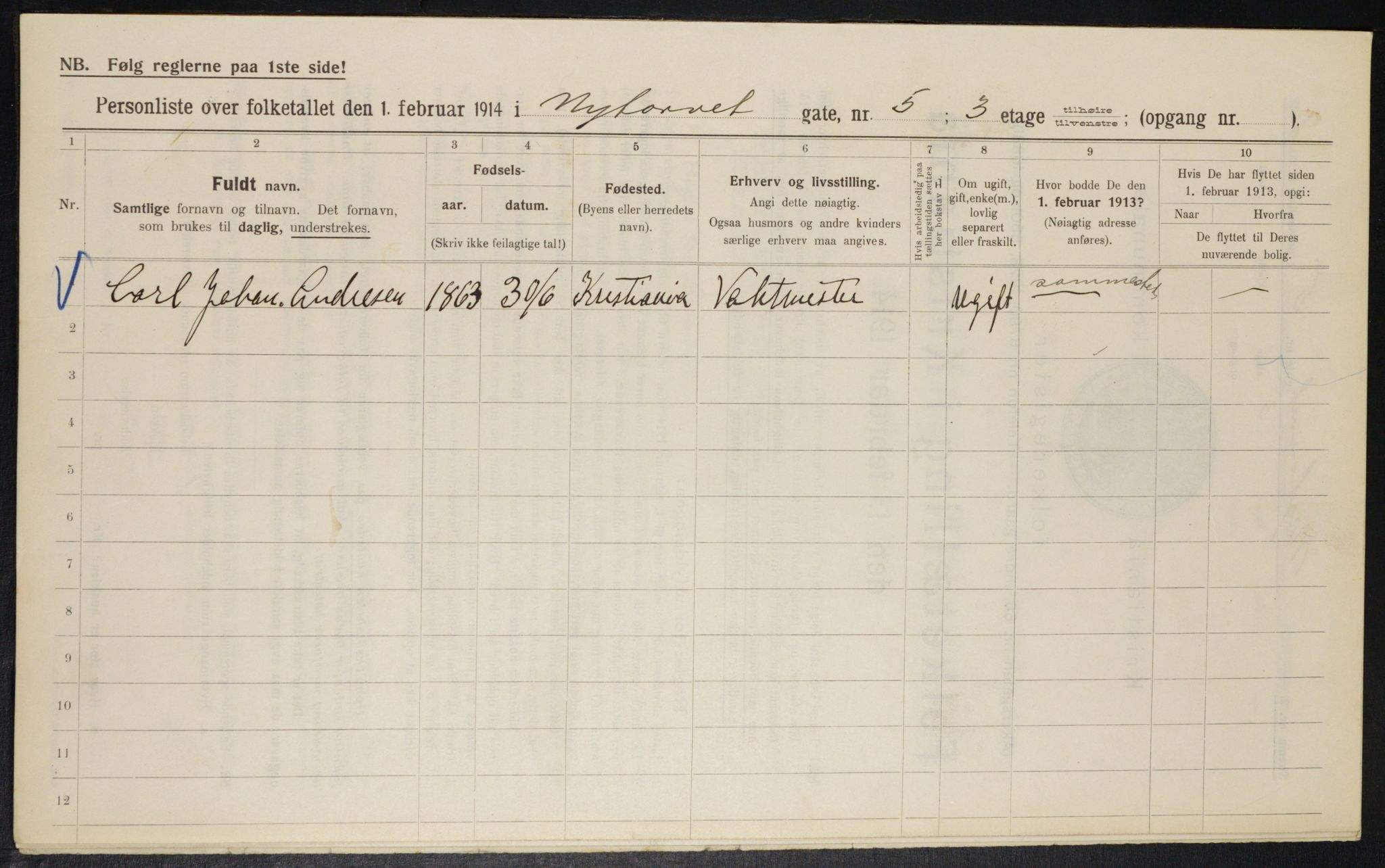 OBA, Municipal Census 1914 for Kristiania, 1914, p. 74132