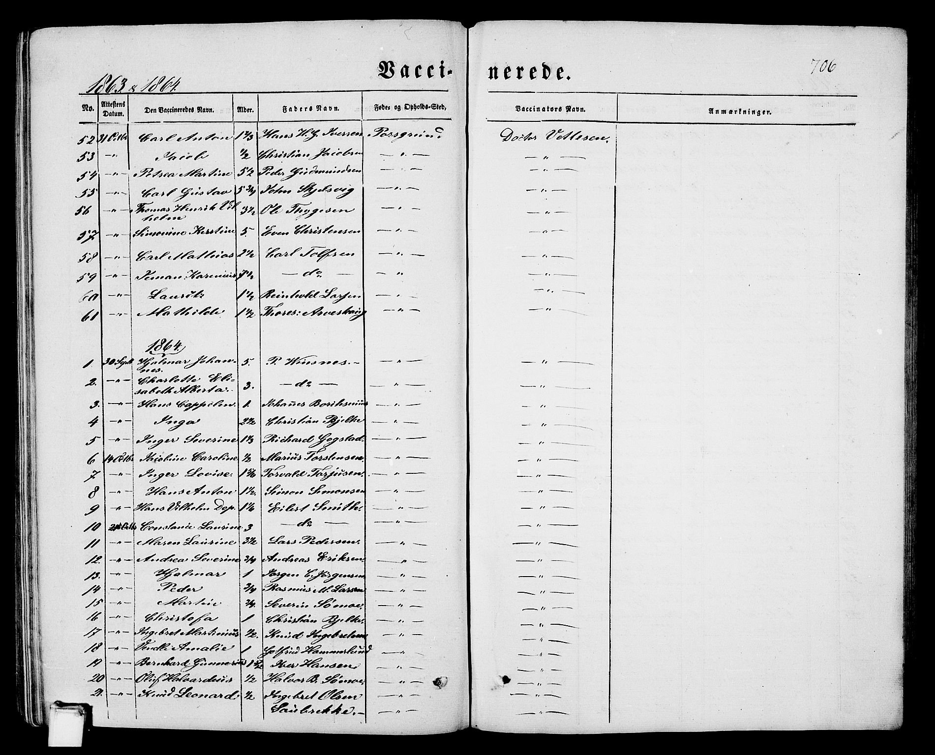 Porsgrunn kirkebøker , SAKO/A-104/G/Gb/L0004: Parish register (copy) no. II 4, 1853-1882, p. 706