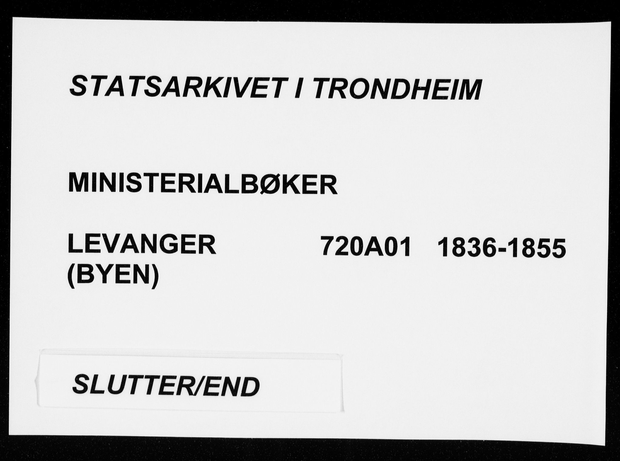 Ministerialprotokoller, klokkerbøker og fødselsregistre - Nord-Trøndelag, AV/SAT-A-1458/720/L0183: Parish register (official) no. 720A01, 1836-1855