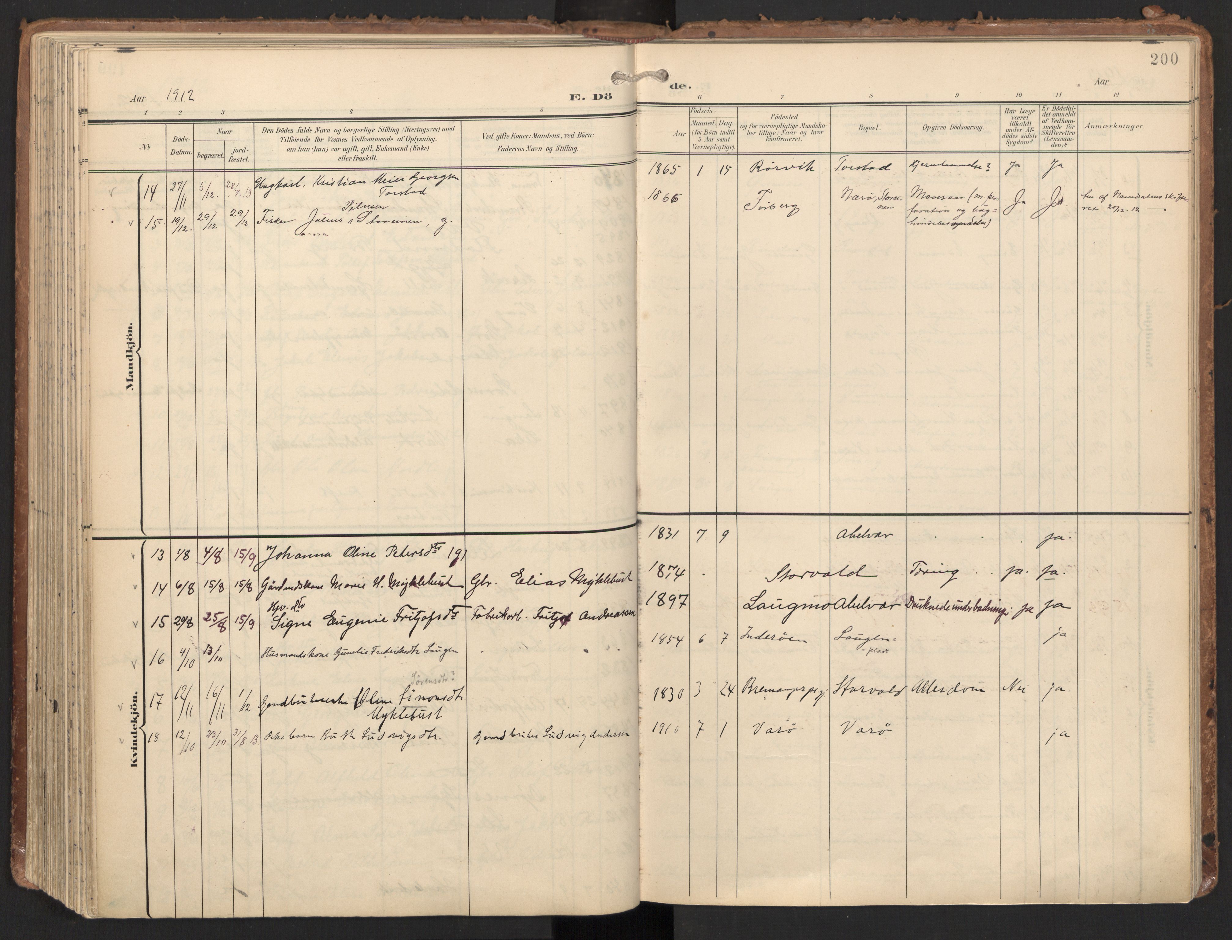 Ministerialprotokoller, klokkerbøker og fødselsregistre - Nord-Trøndelag, SAT/A-1458/784/L0677: Parish register (official) no. 784A12, 1900-1920, p. 200