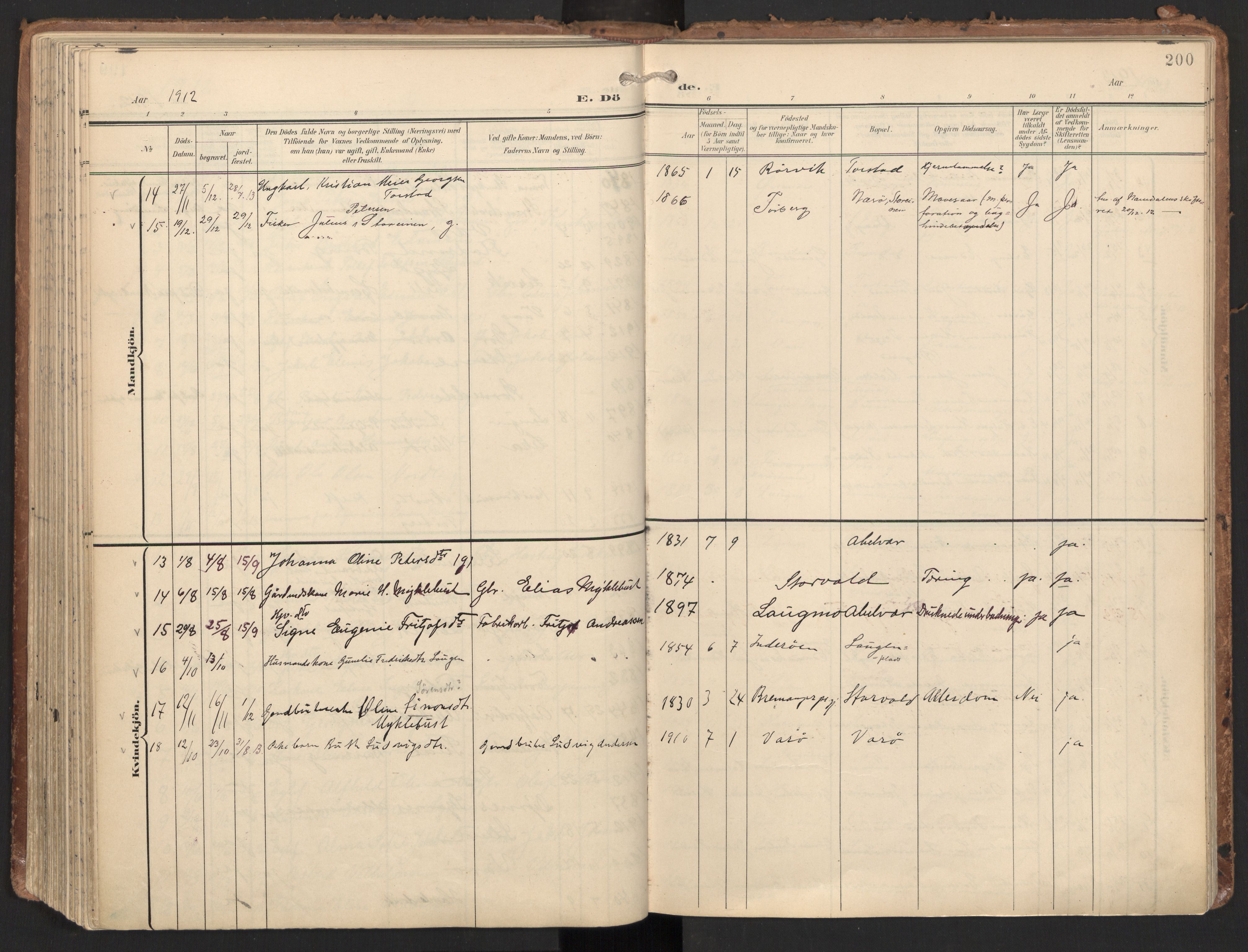 Ministerialprotokoller, klokkerbøker og fødselsregistre - Nord-Trøndelag, AV/SAT-A-1458/784/L0677: Parish register (official) no. 784A12, 1900-1920, p. 200