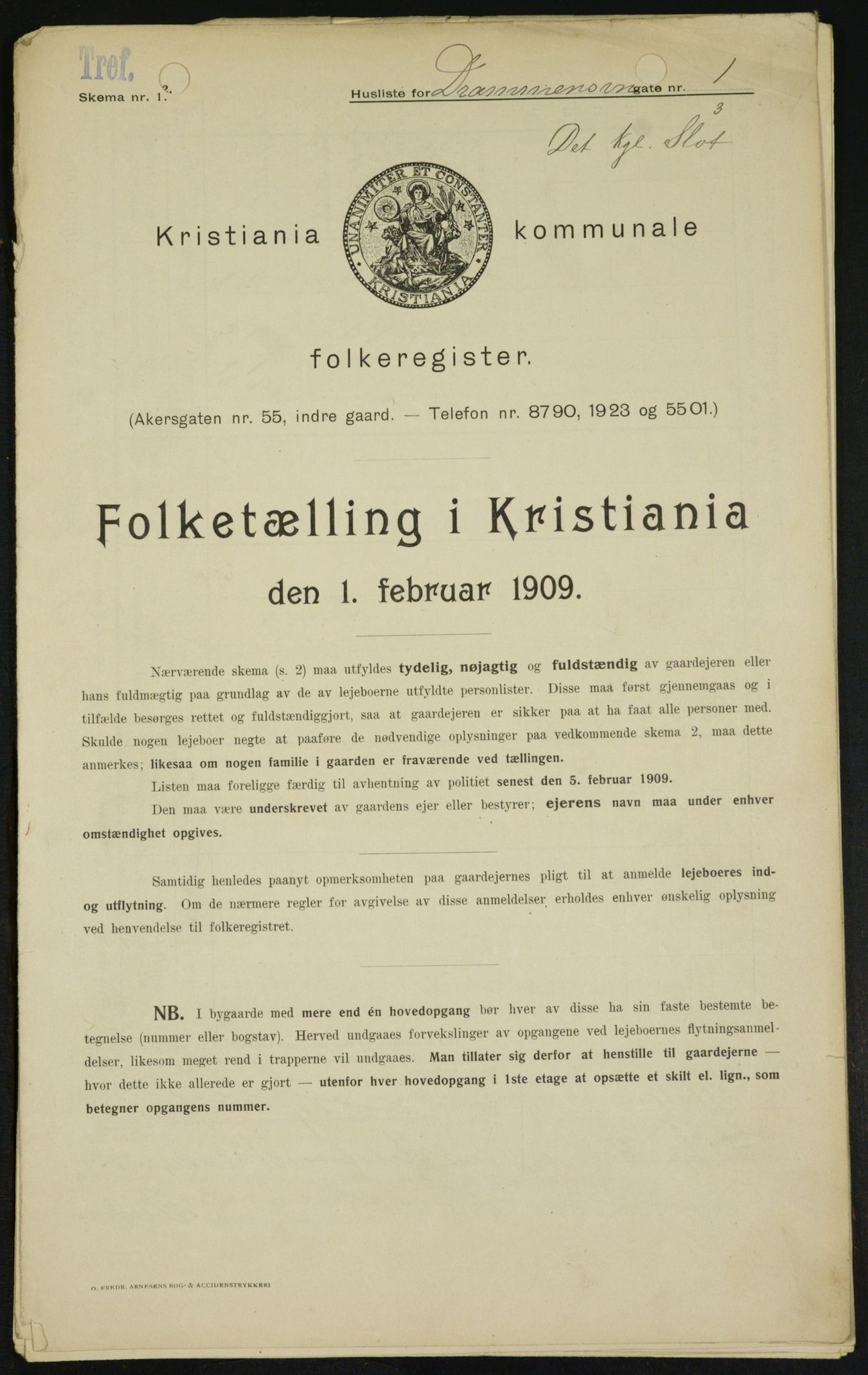 OBA, Municipal Census 1909 for Kristiania, 1909, p. 14797