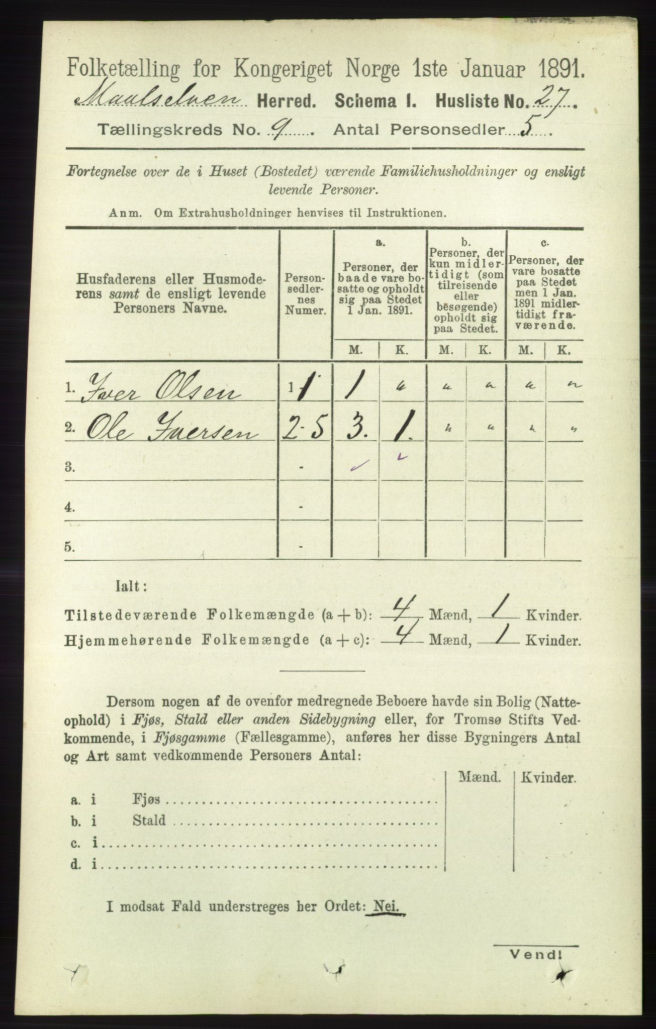 RA, 1891 census for 1924 Målselv, 1891, p. 2737