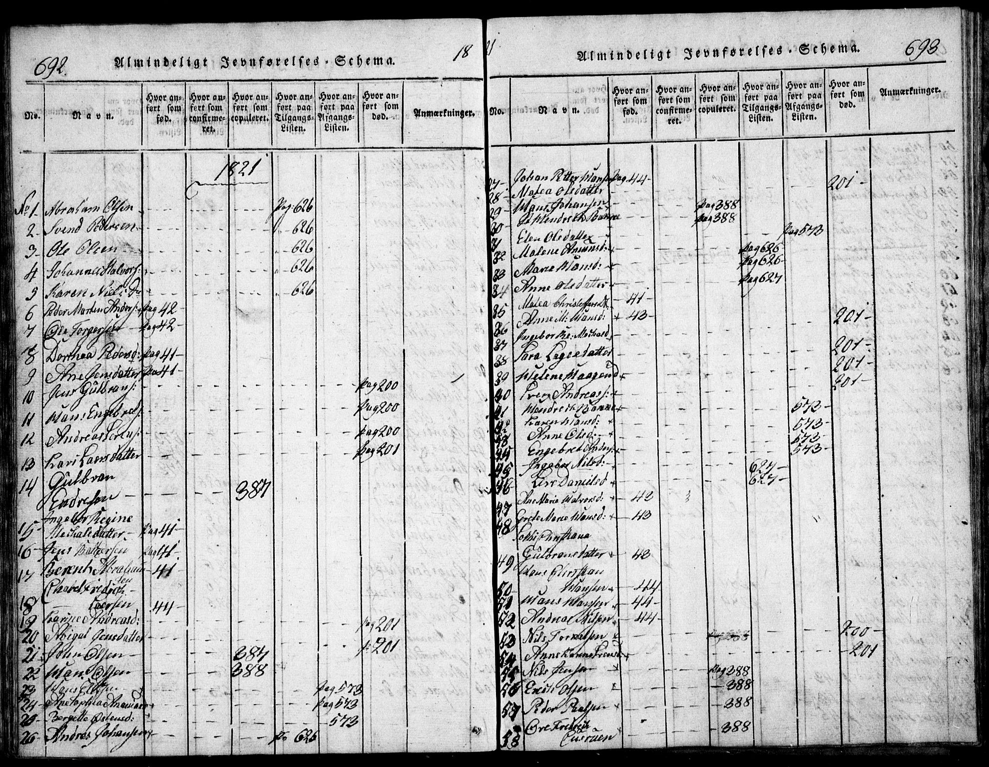 Nesodden prestekontor Kirkebøker, SAO/A-10013/G/Ga/L0001: Parish register (copy) no. I 1, 1814-1847, p. 692-693