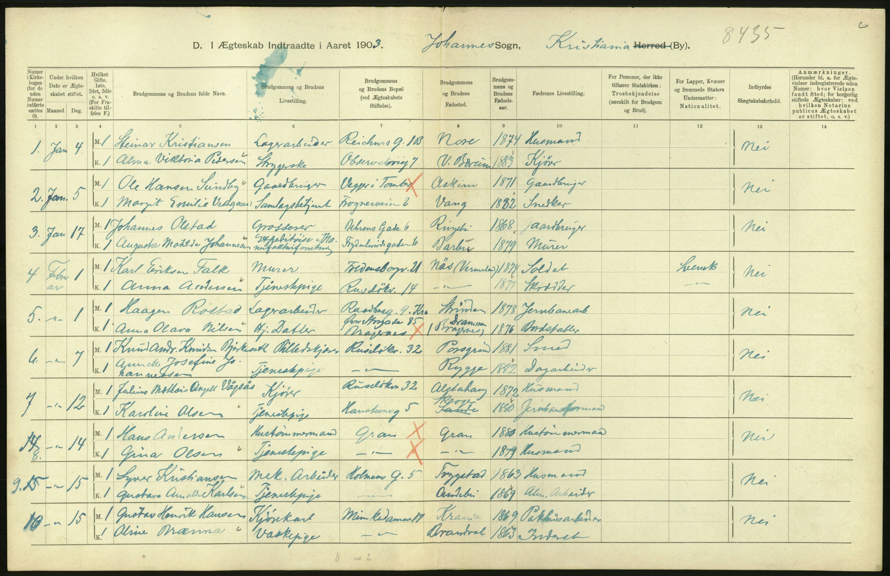 Statistisk sentralbyrå, Sosiodemografiske emner, Befolkning, AV/RA-S-2228/D/Df/Dfa/Dfaa/L0004: Kristiania: Gifte, døde, 1903, p. 542