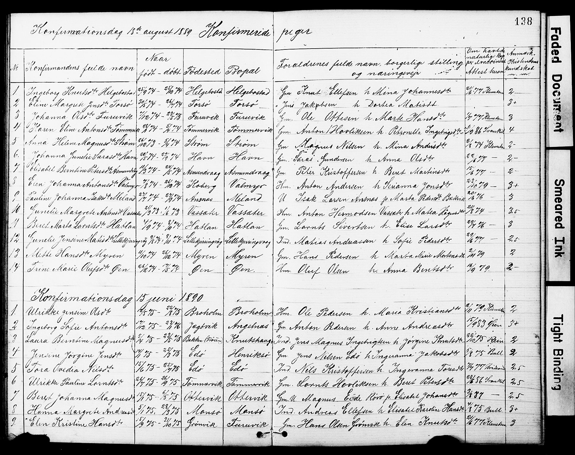 Ministerialprotokoller, klokkerbøker og fødselsregistre - Sør-Trøndelag, SAT/A-1456/634/L0541: Parish register (copy) no. 634C03, 1874-1891, p. 138