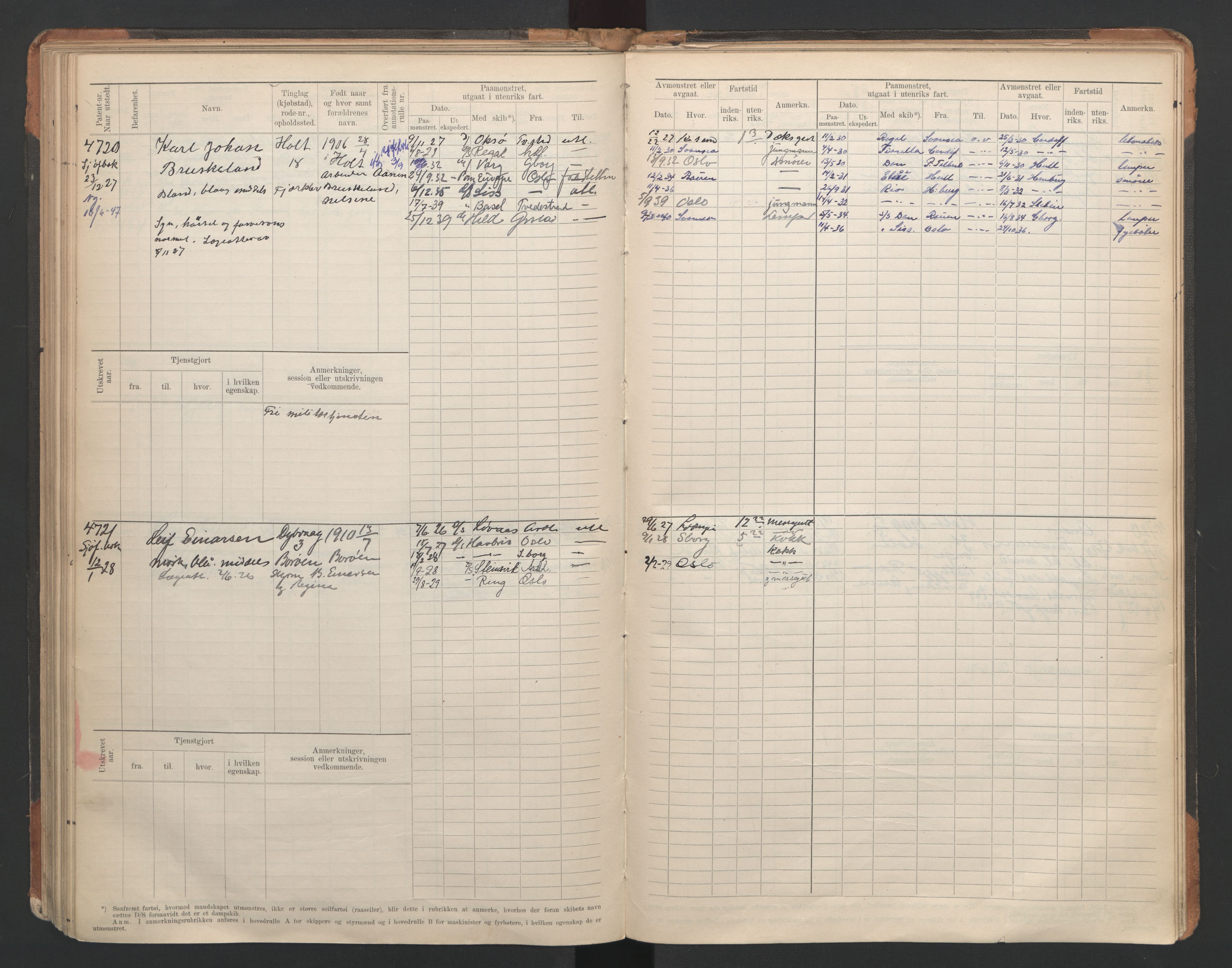 Tvedestrand mønstringskrets, AV/SAK-2031-0011/F/Fb/L0007: Hovedrulle A nr 4410-4803, R-8, 1912-1948, p. 161