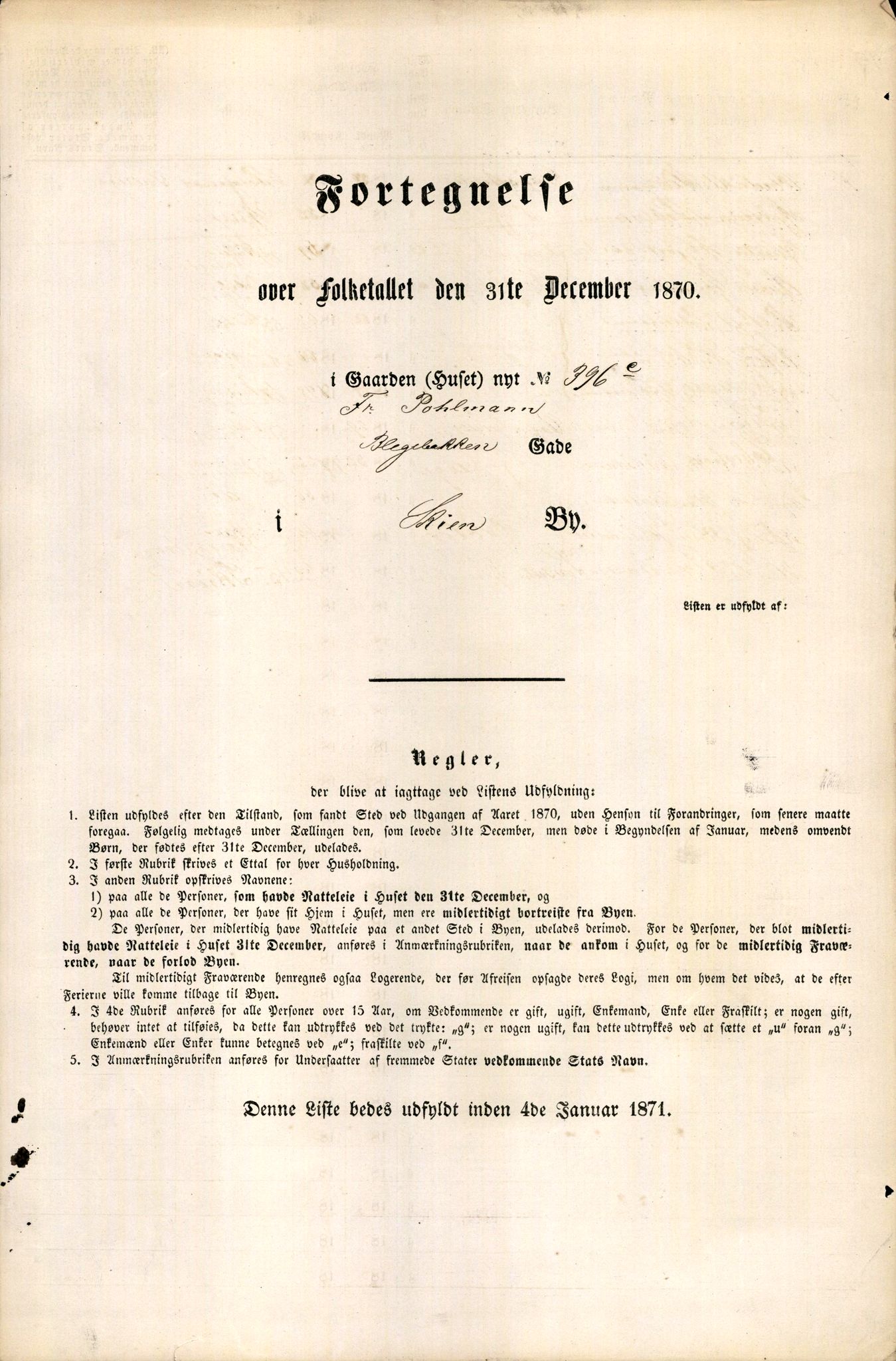 RA, 1870 census for 0806 Skien, 1870, p. 1107