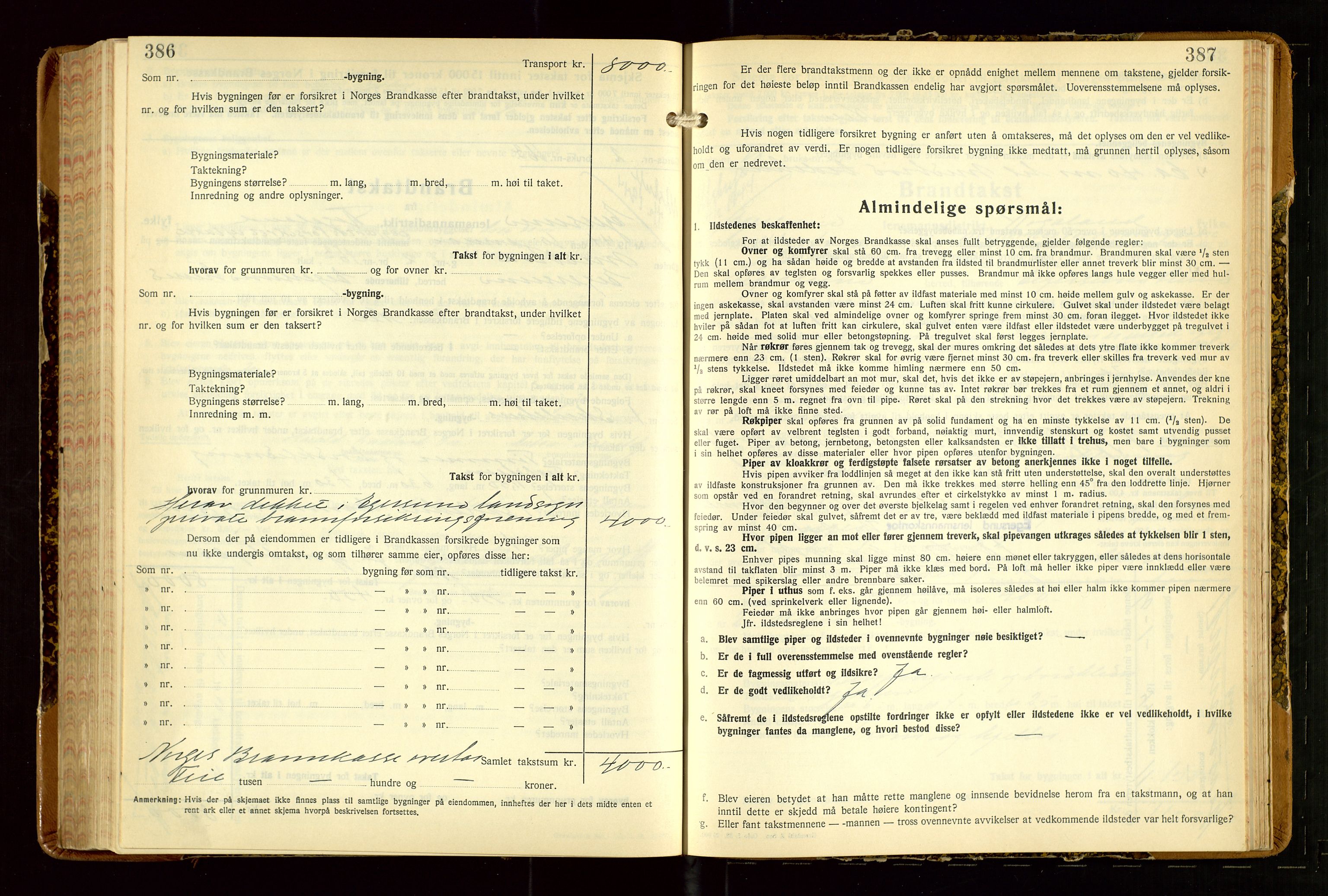 Eigersund lensmannskontor, AV/SAST-A-100171/Gob/L0007: "Brandtakstprotokoll", 1938-1955, p. 386-387