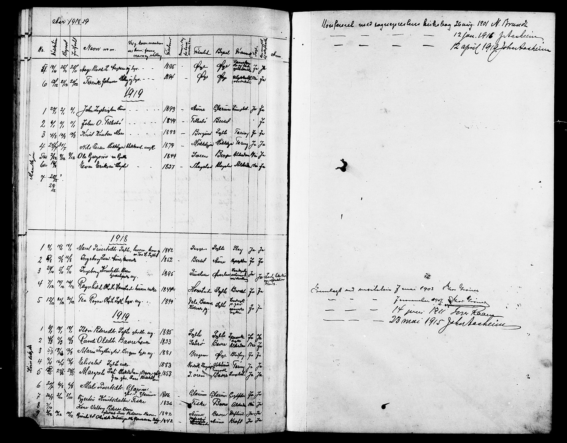 Ministerialprotokoller, klokkerbøker og fødselsregistre - Møre og Romsdal, SAT/A-1454/595/L1053: Parish register (copy) no. 595C05, 1901-1919