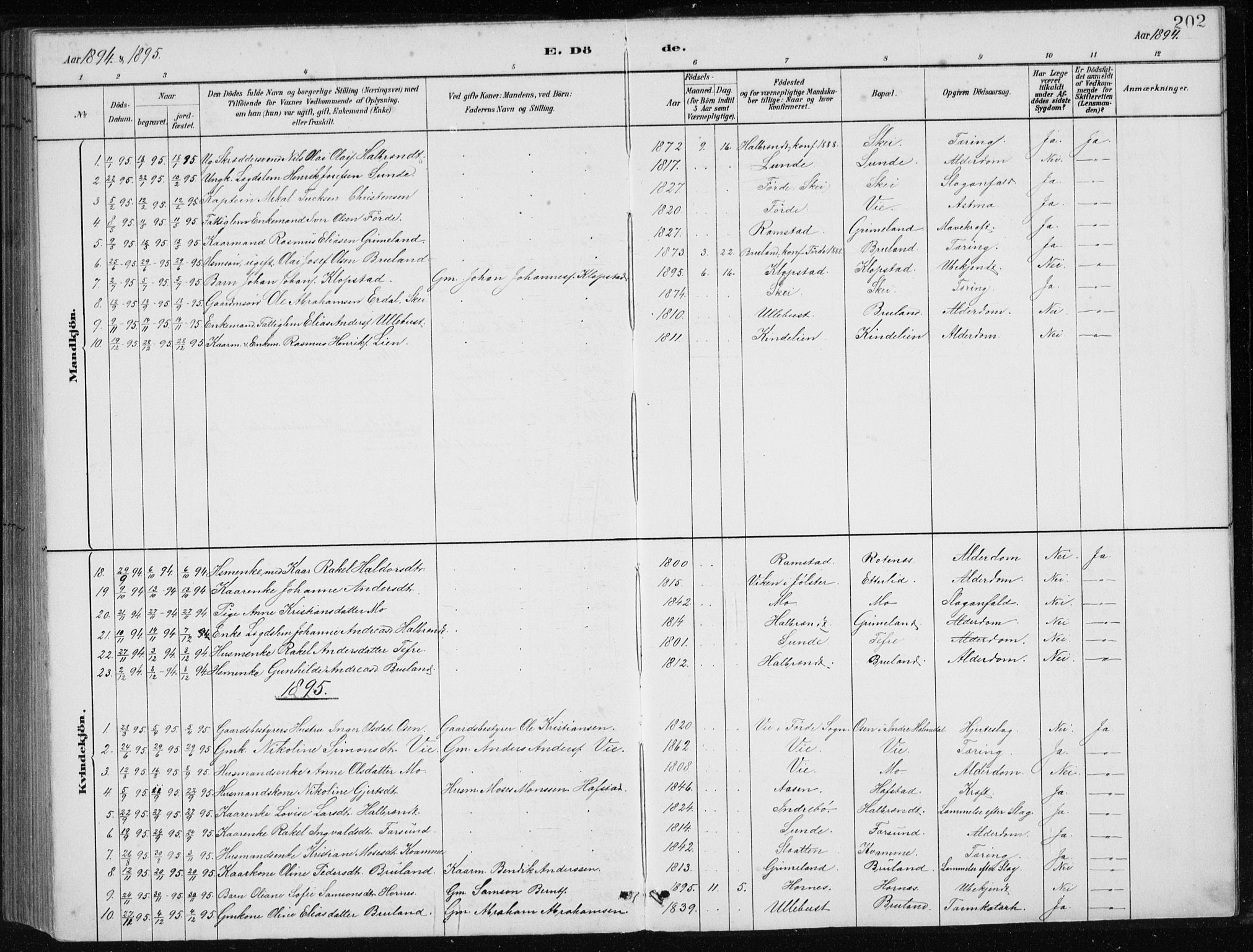 Førde sokneprestembete, SAB/A-79901/H/Hab/Haba/L0002: Parish register (copy) no. A 2, 1881-1898, p. 202