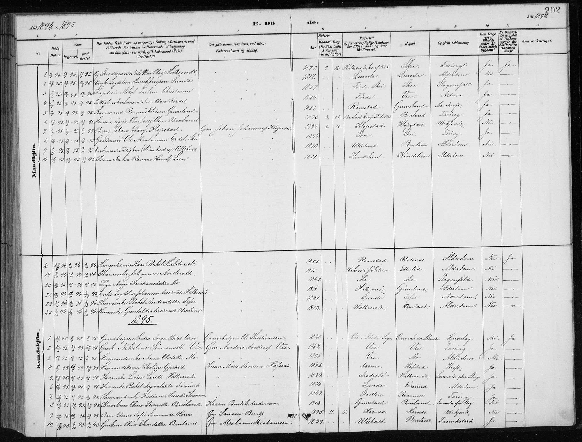 Førde sokneprestembete, AV/SAB-A-79901/H/Hab/Haba/L0002: Parish register (copy) no. A 2, 1881-1898, p. 202