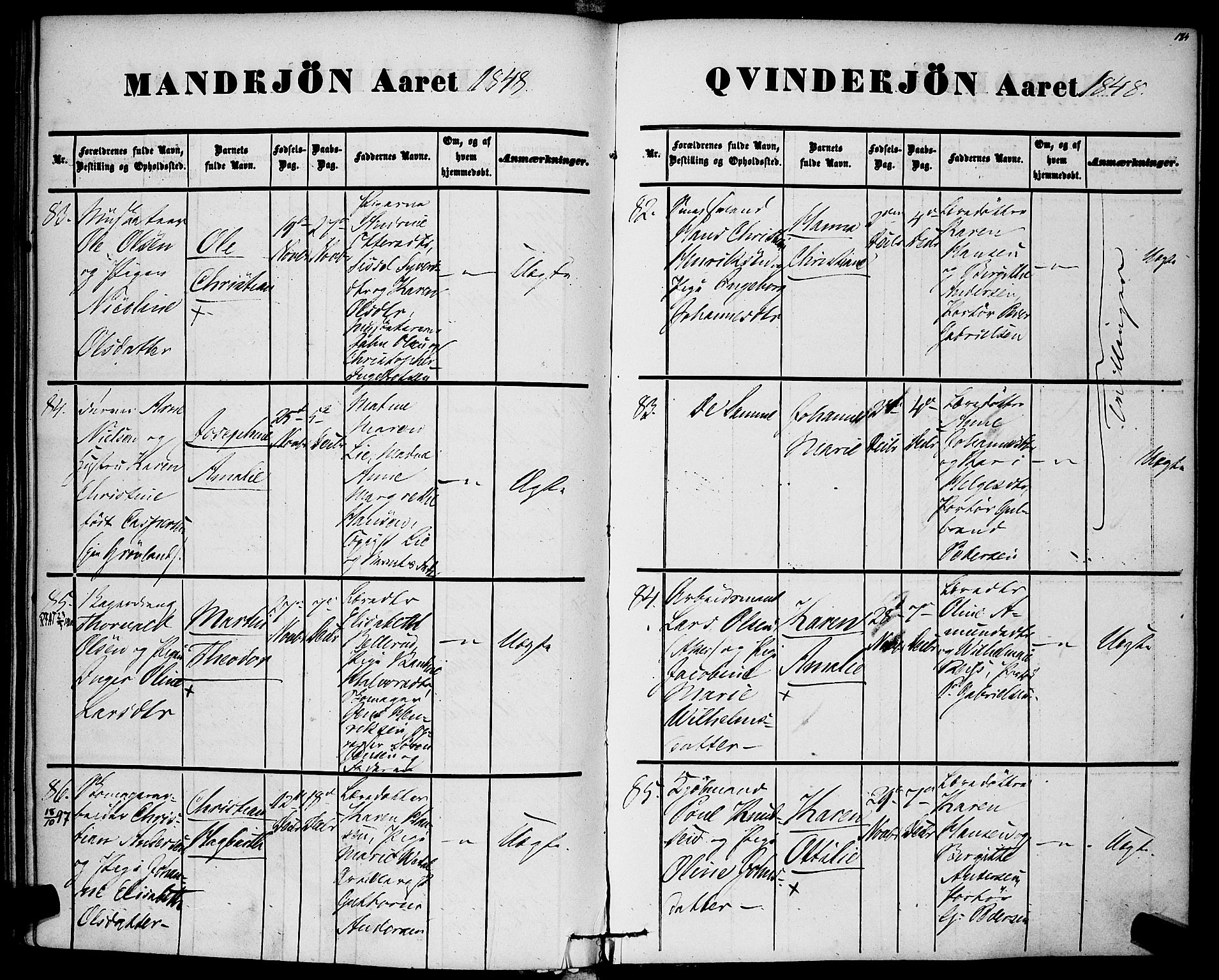 Rikshospitalet prestekontor Kirkebøker, AV/SAO-A-10309b/F/L0003: Parish register (official) no. 3, 1841-1853, p. 184