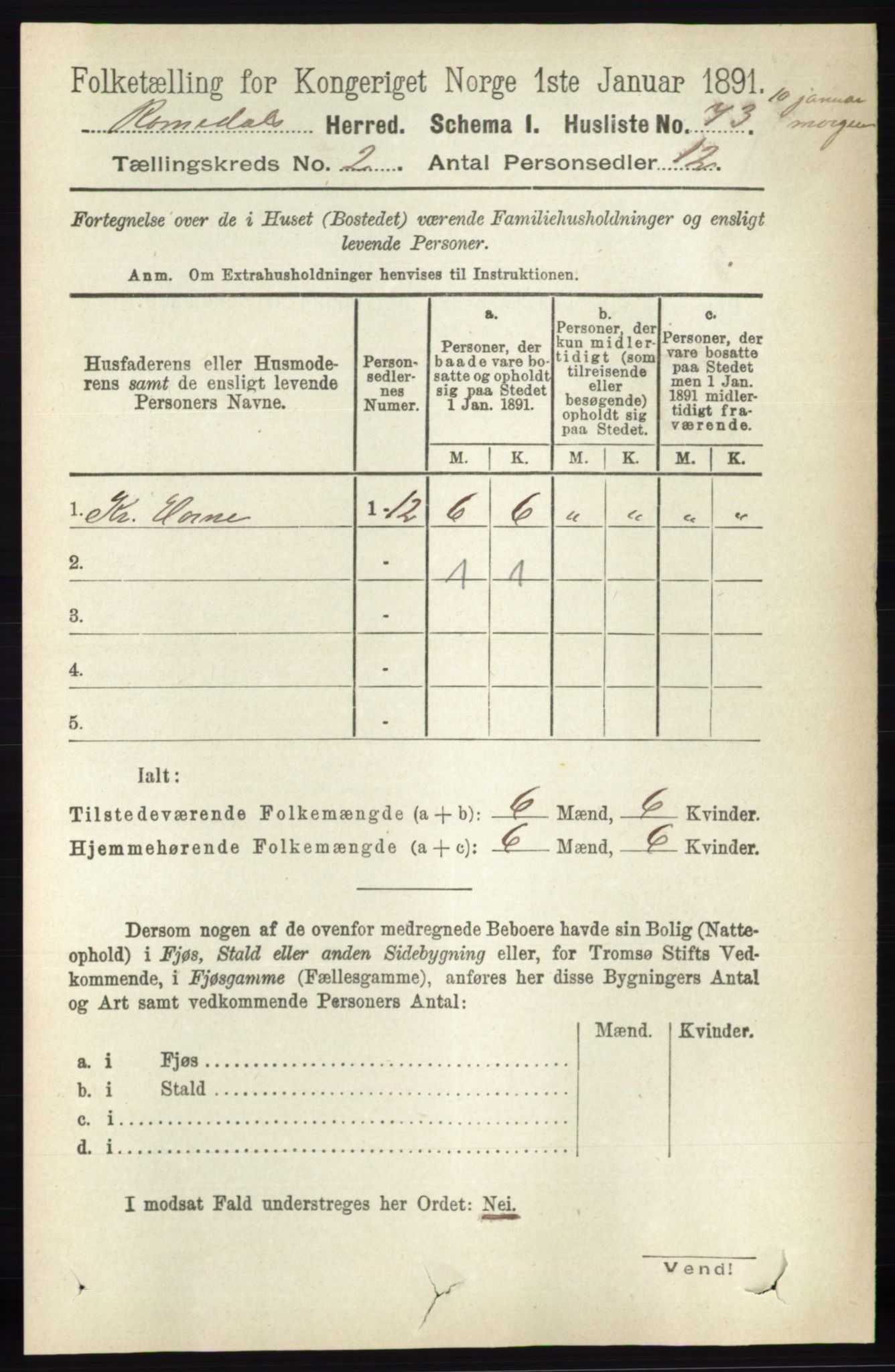 RA, 1891 census for 0416 Romedal, 1891, p. 841