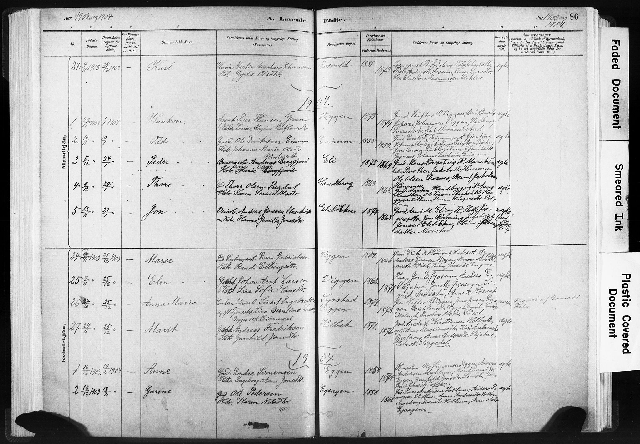 Ministerialprotokoller, klokkerbøker og fødselsregistre - Sør-Trøndelag, AV/SAT-A-1456/665/L0773: Parish register (official) no. 665A08, 1879-1905, p. 86