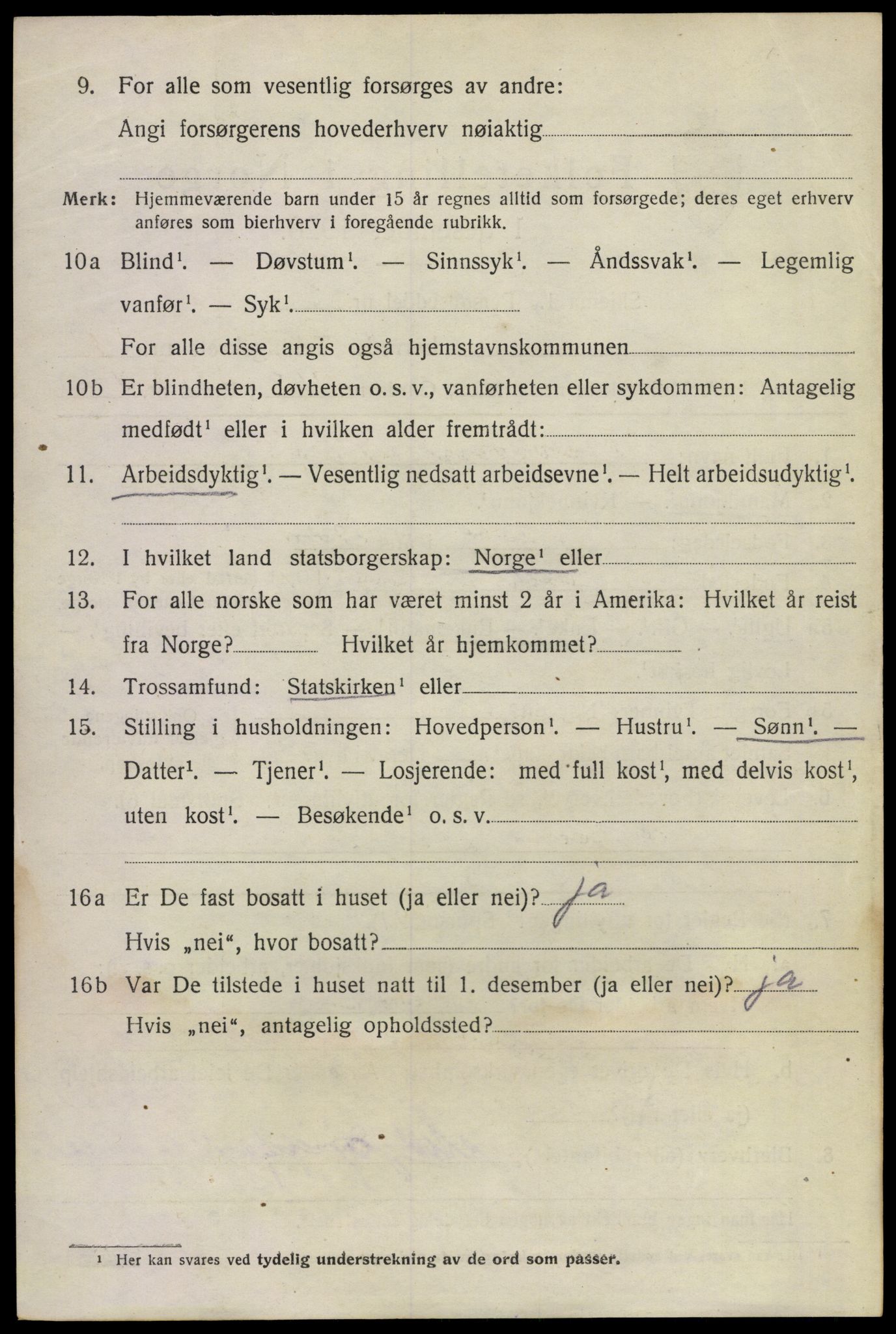 SAKO, 1920 census for Sem, 1920, p. 3564