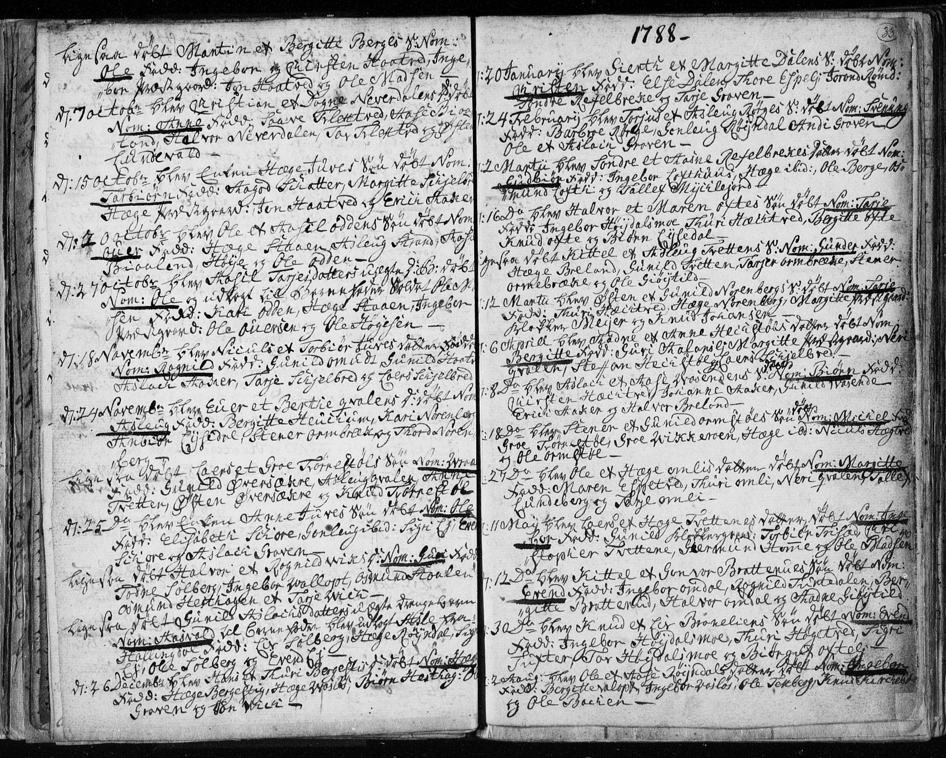 Lårdal kirkebøker, SAKO/A-284/F/Fa/L0003: Parish register (official) no. I 3, 1754-1790, p. 33