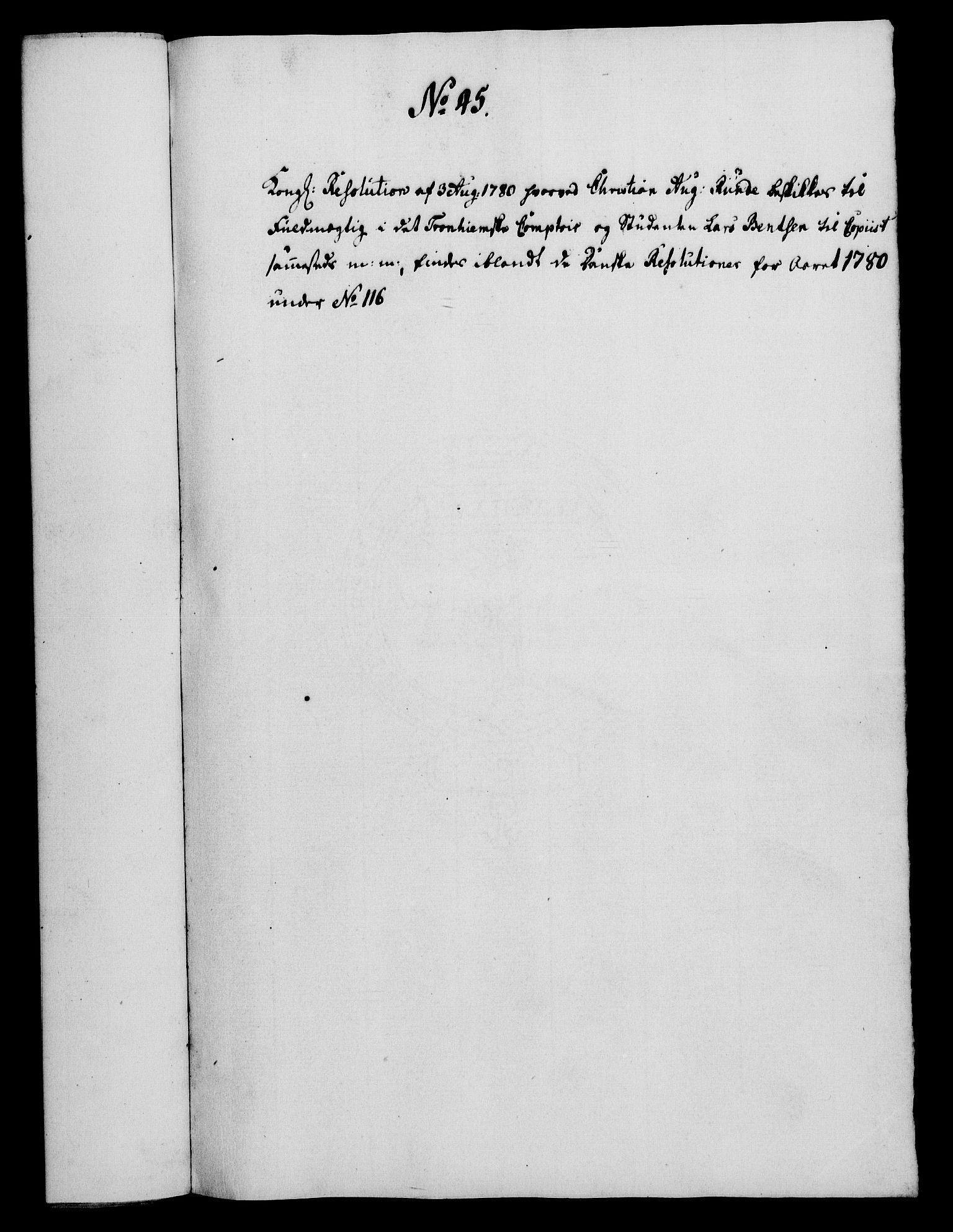 Rentekammeret, Kammerkanselliet, RA/EA-3111/G/Gf/Gfa/L0062: Norsk relasjons- og resolusjonsprotokoll (merket RK 52.62), 1780, p. 412