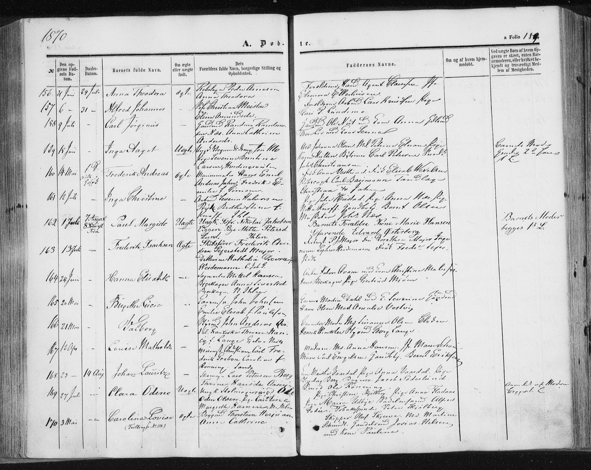 Ministerialprotokoller, klokkerbøker og fødselsregistre - Sør-Trøndelag, SAT/A-1456/602/L0115: Parish register (official) no. 602A13, 1860-1872, p. 189