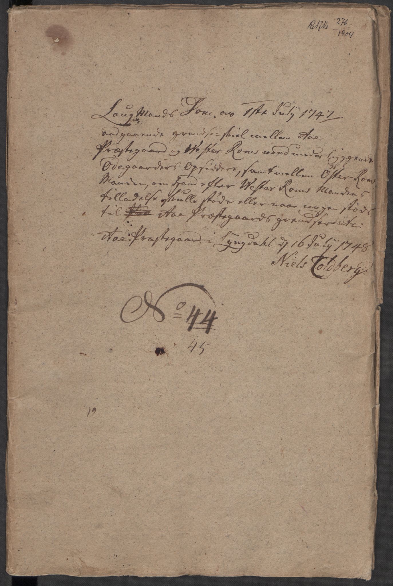 Riksarkivets diplomsamling, AV/RA-EA-5965/F15/L0033: Prestearkiv Vest-Agder, 1748-1837, p. 259