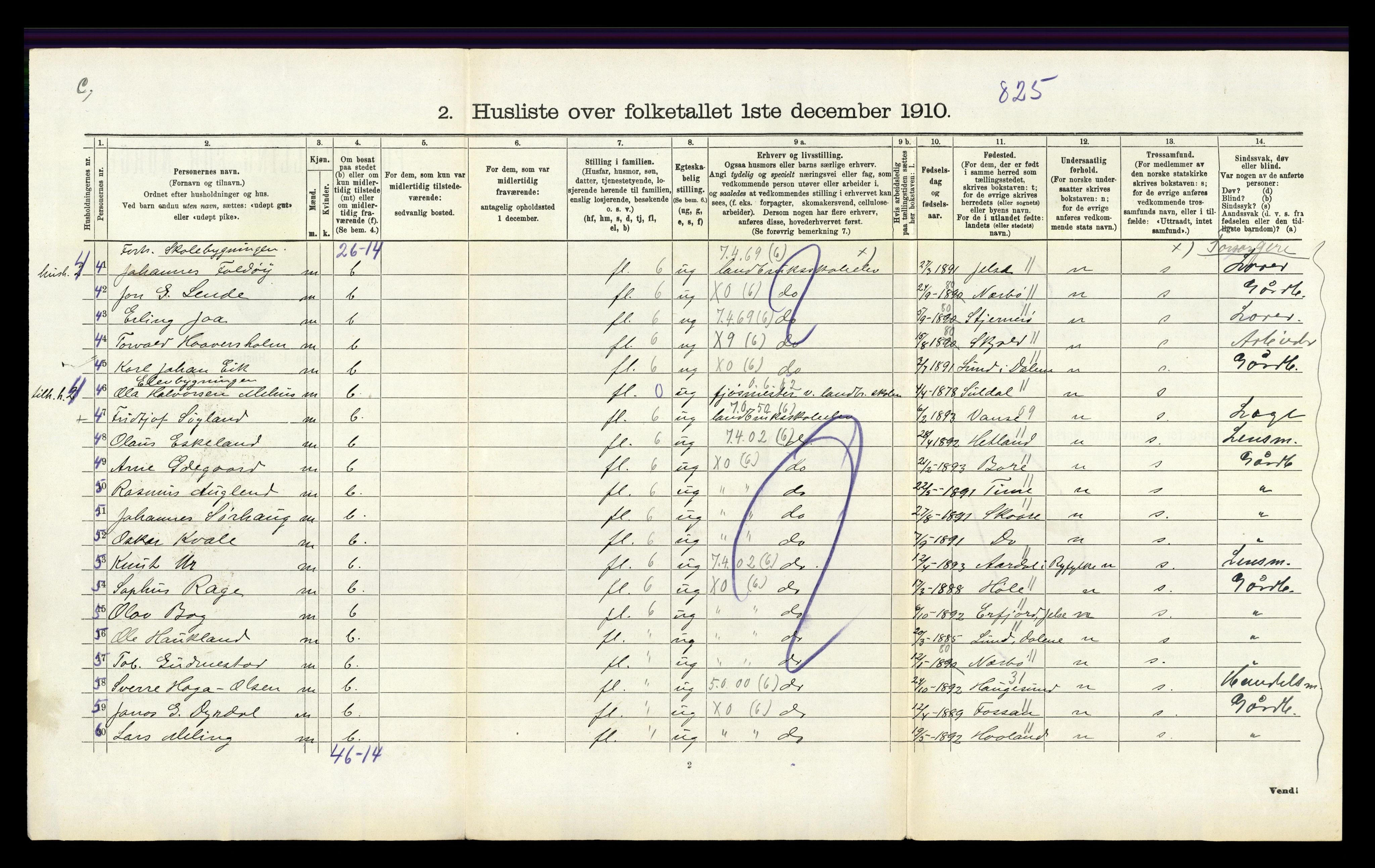 RA, 1910 census for Nedstrand, 1910, p. 334