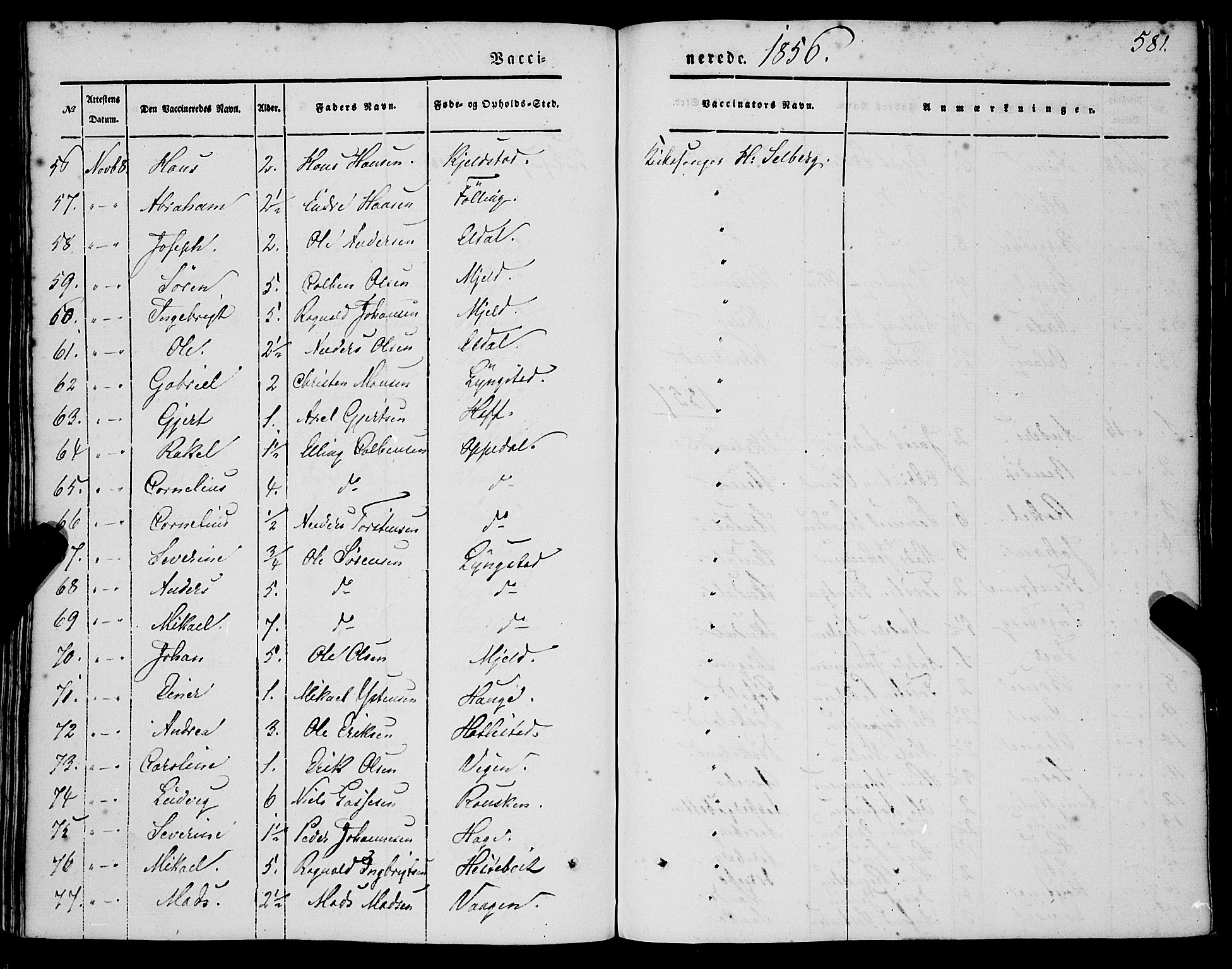 Gaular sokneprestembete, SAB/A-80001/H/Haa: Parish register (official) no. A 4II, 1841-1859, p. 581
