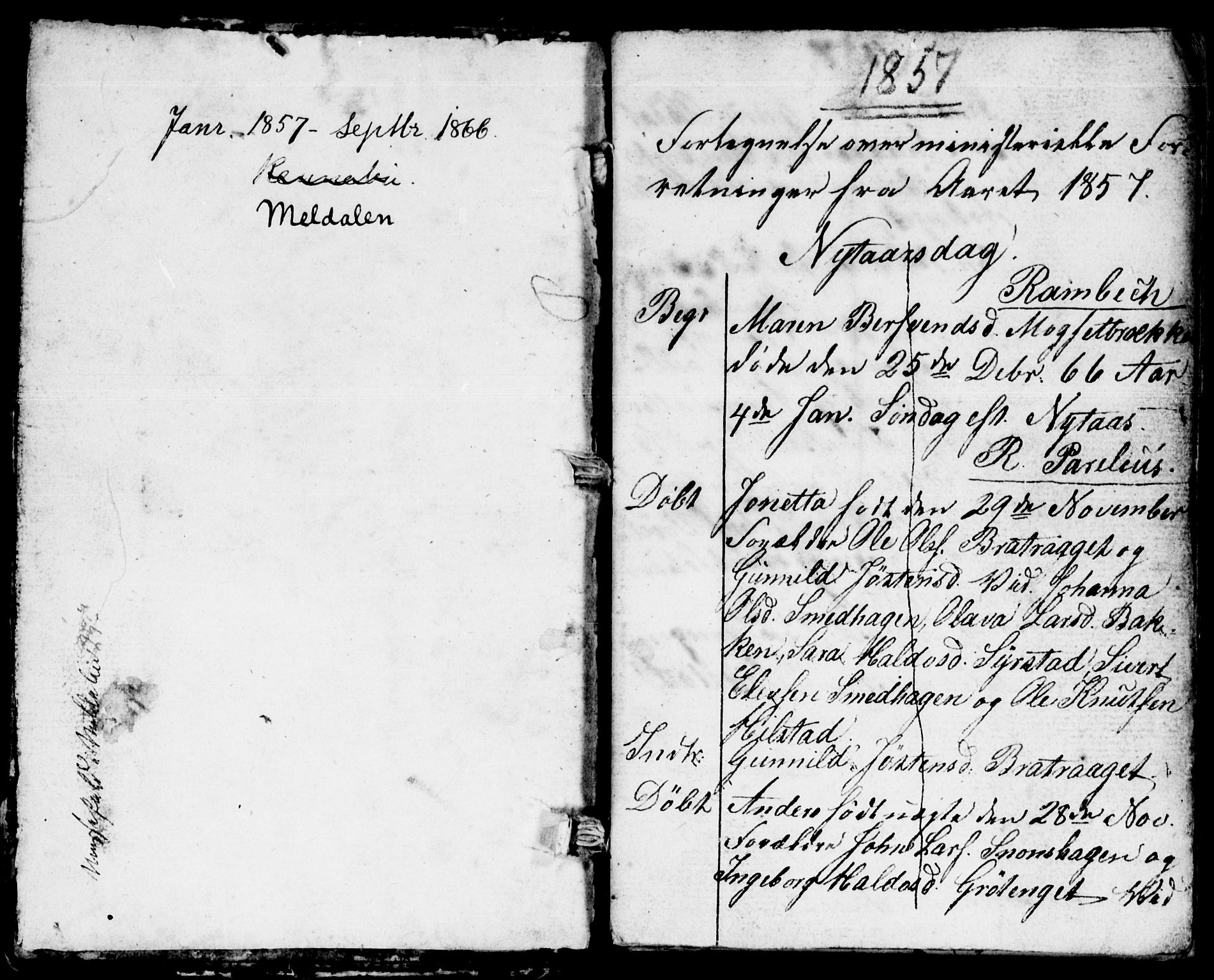 Meldal sokneprestkontor, SAT/A-1123/1/I/I1/I1f/L0008: Parish register draft no. 672I1F, 1827-1866