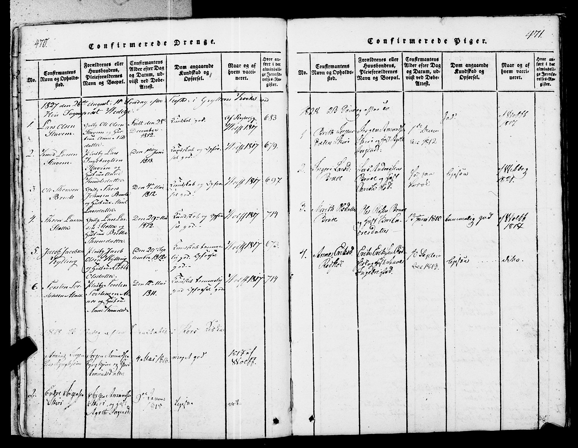 Ministerialprotokoller, klokkerbøker og fødselsregistre - Møre og Romsdal, SAT/A-1454/546/L0593: Parish register (official) no. 546A01, 1818-1853, p. 470-471