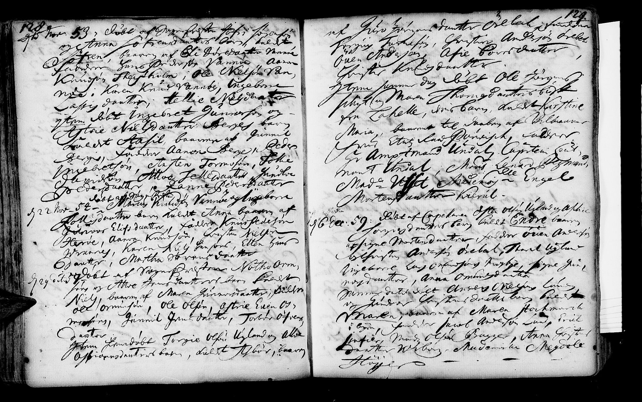 Oddernes sokneprestkontor, AV/SAK-1111-0033/F/Fa/Faa/L0001: Parish register (official) no. A 1, 1692-1718, p. 128-129