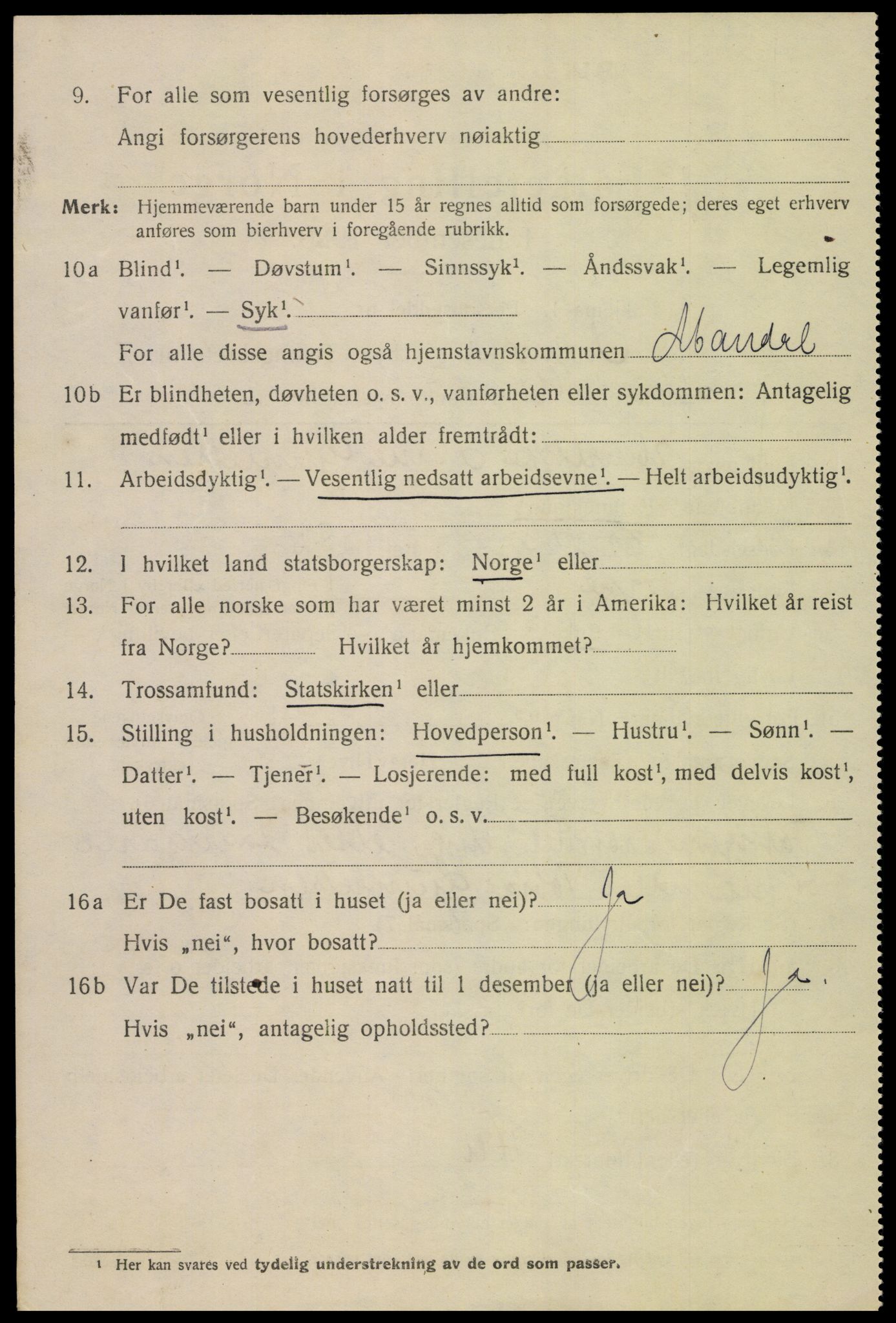 SAK, 1920 census for Mandal, 1920, p. 8168