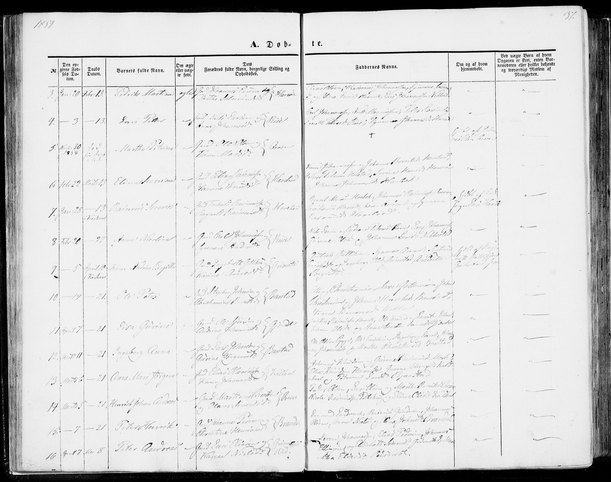 Ministerialprotokoller, klokkerbøker og fødselsregistre - Møre og Romsdal, AV/SAT-A-1454/510/L0121: Parish register (official) no. 510A01, 1848-1877, p. 37