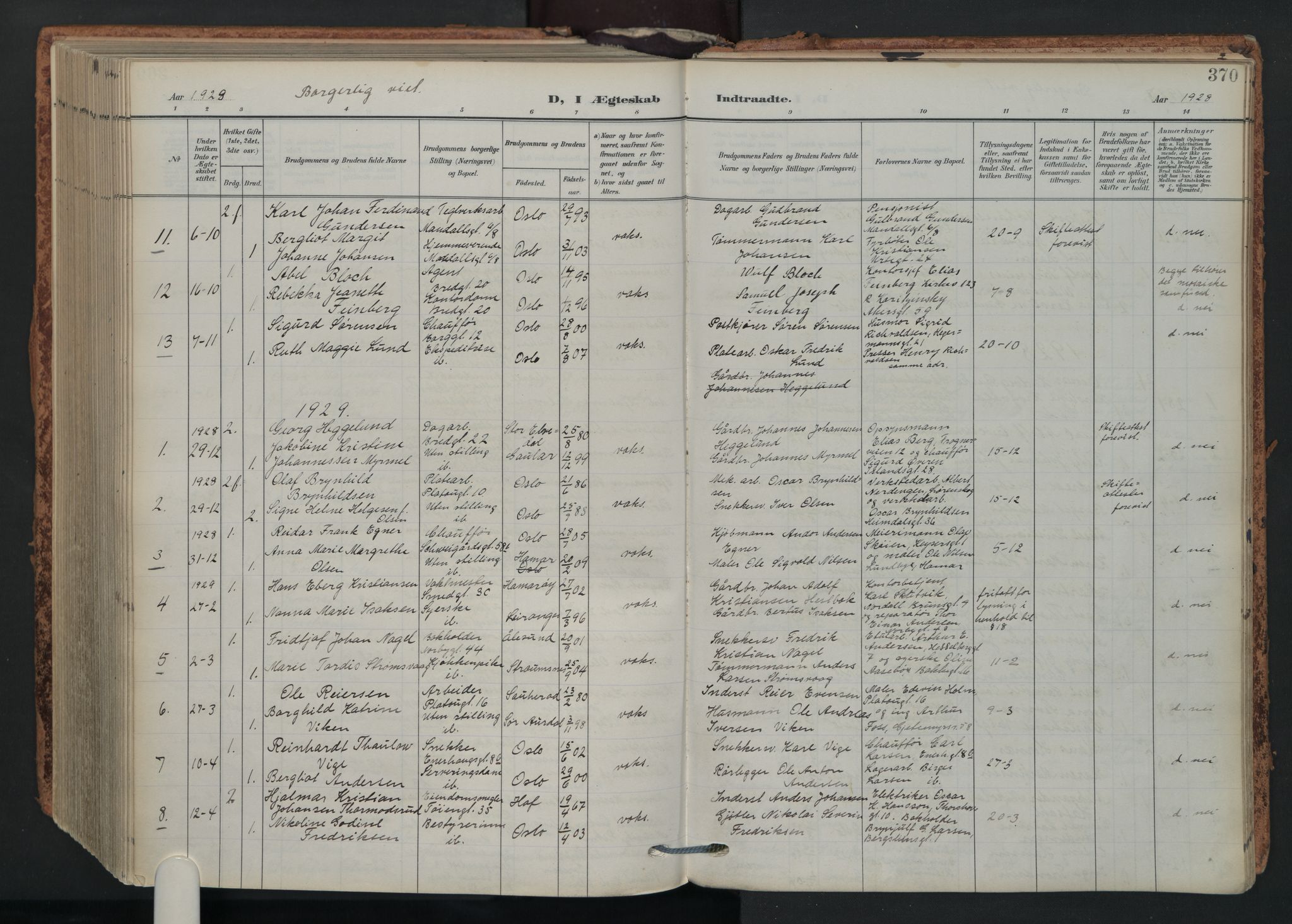 Grønland prestekontor Kirkebøker, SAO/A-10848/F/Fa/L0017: Parish register (official) no. 17, 1906-1934, p. 370