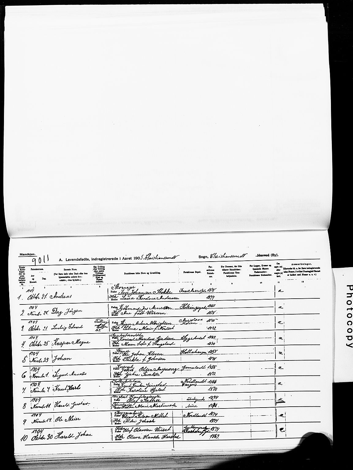 Ministerialprotokoller, klokkerbøker og fødselsregistre - Møre og Romsdal, SAT/A-1454/572/L0858: Parish register (official) no. 572D02, 1903-1912