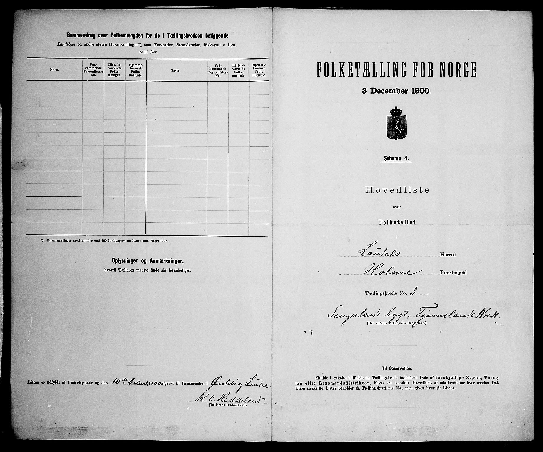 SAK, 1900 census for Laudal, 1900, p. 18