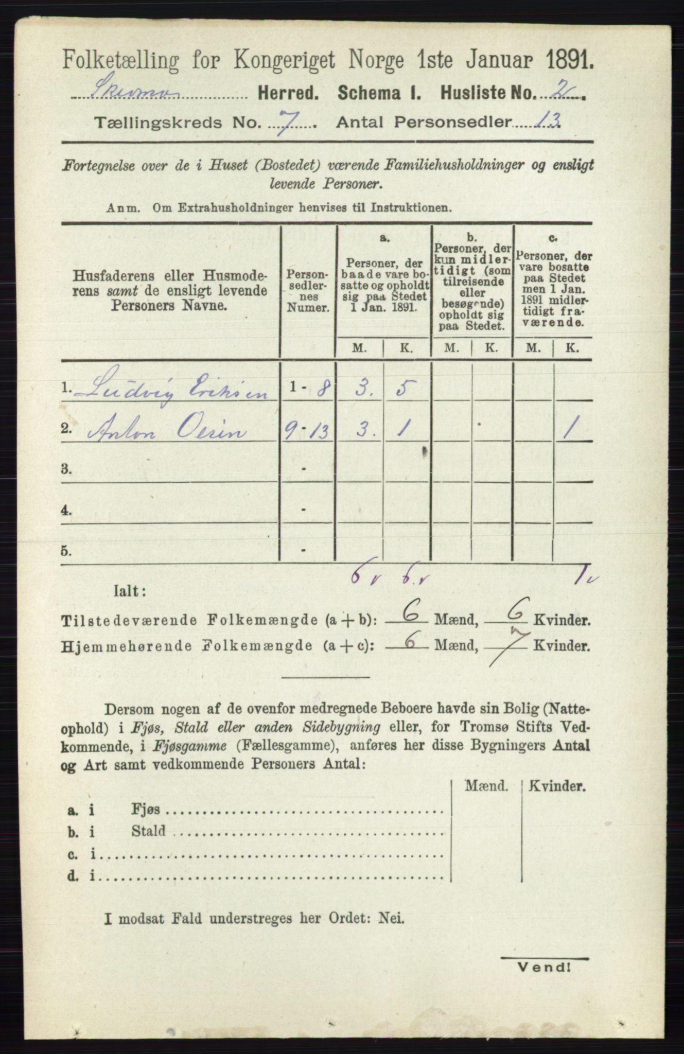 RA, 1891 census for 0231 Skedsmo, 1891, p. 3268