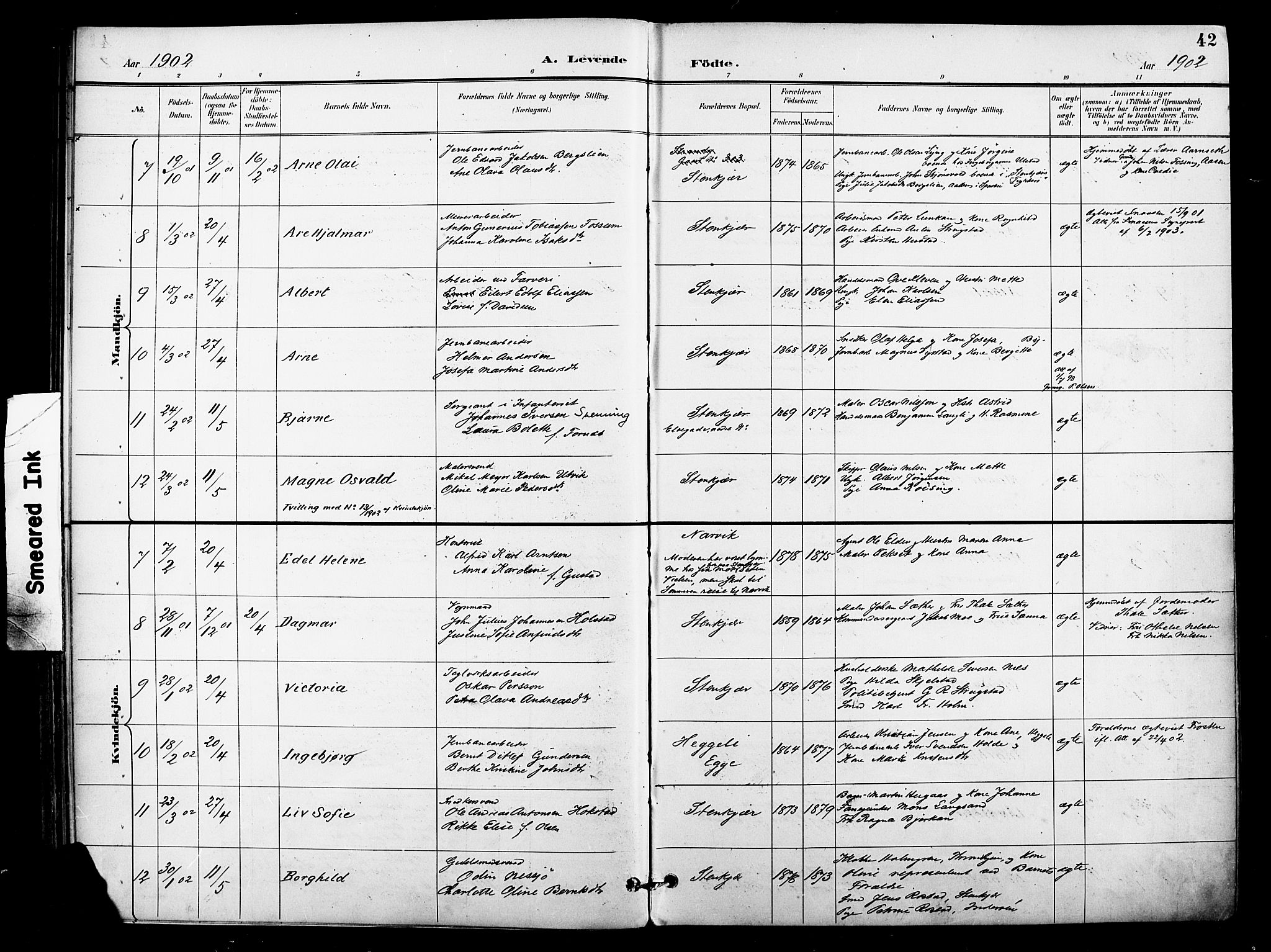 Ministerialprotokoller, klokkerbøker og fødselsregistre - Nord-Trøndelag, AV/SAT-A-1458/739/L0372: Parish register (official) no. 739A04, 1895-1903, p. 42