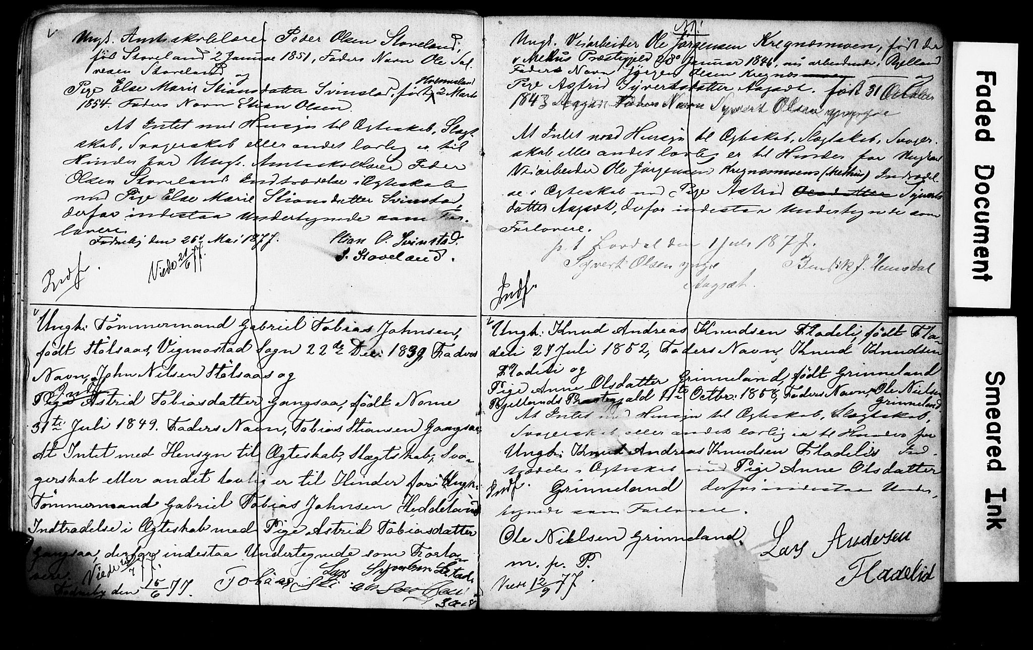 Holum sokneprestkontor, SAK/1111-0022/F/Fe/L0003: Banns register no. II 5 3, 1875-1891, p. 16