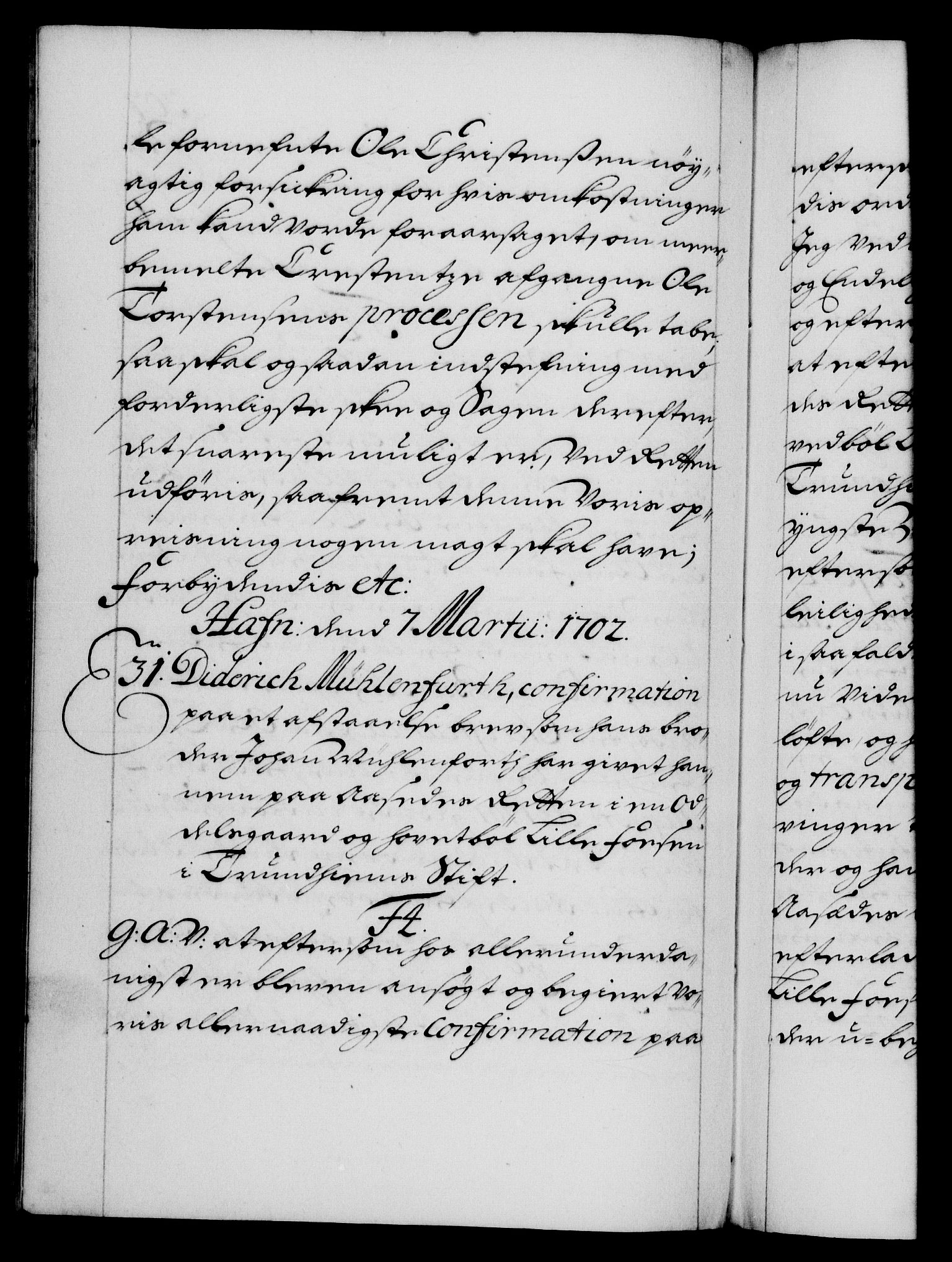 Danske Kanselli 1572-1799, AV/RA-EA-3023/F/Fc/Fca/Fcaa/L0018: Norske registre, 1699-1703, p. 307b