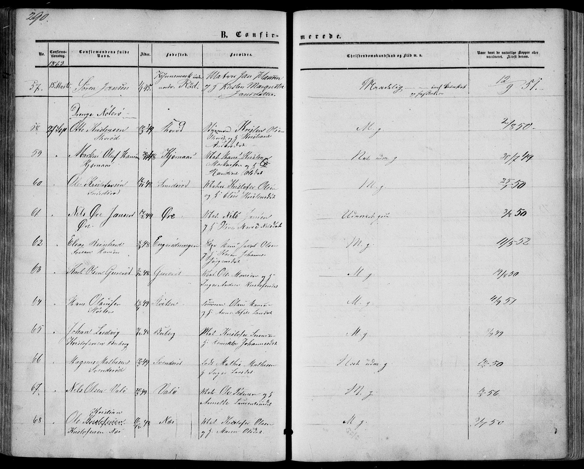 Nøtterøy kirkebøker, AV/SAKO-A-354/F/Fa/L0006: Parish register (official) no. I 6, 1852-1864, p. 290