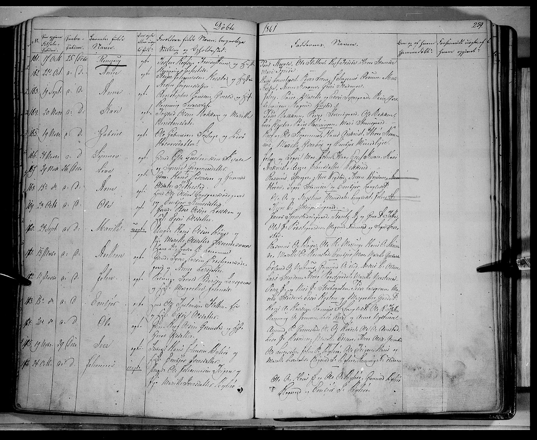 Lom prestekontor, SAH/PREST-070/K/L0006: Parish register (official) no. 6A, 1837-1863, p. 259