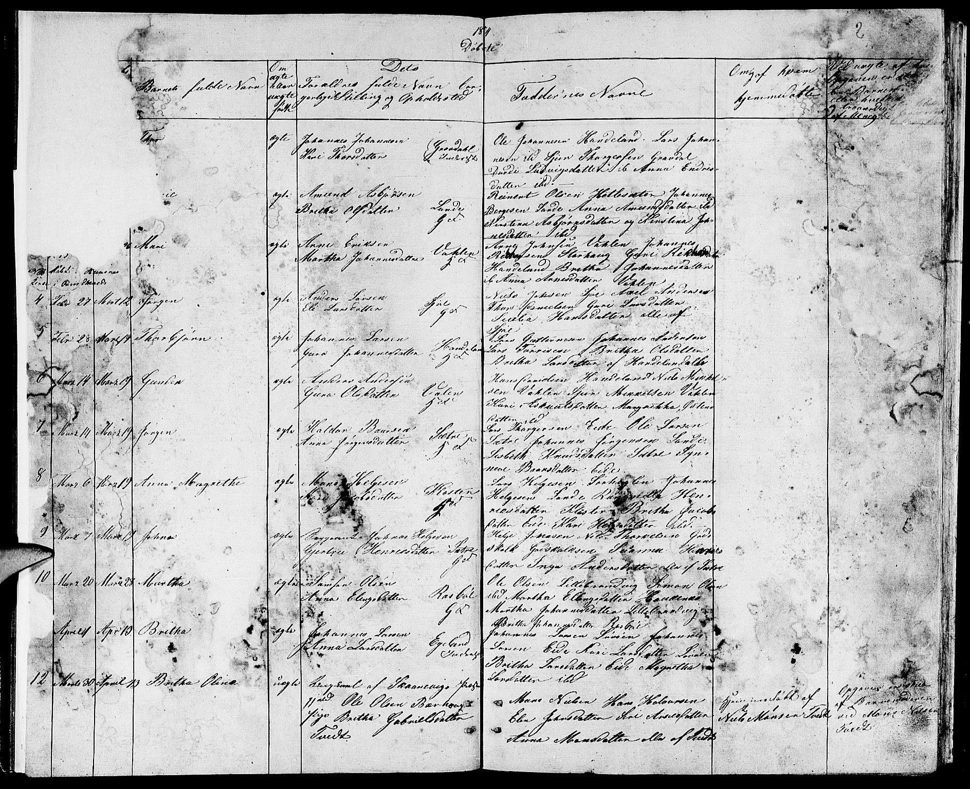 Fjelberg sokneprestembete, SAB/A-75201/H/Hab: Parish register (copy) no. B 2, 1854-1868, p. 2