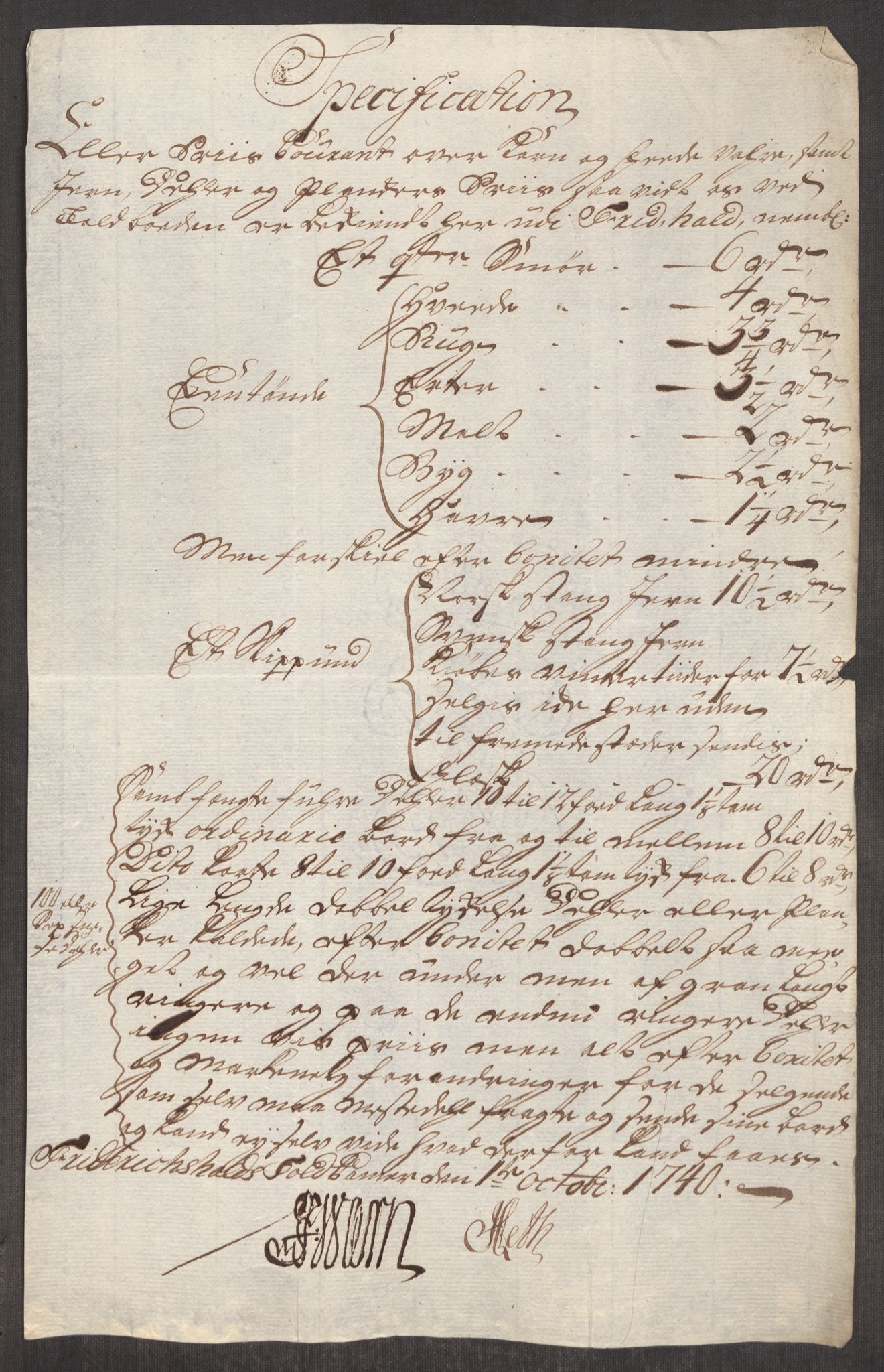 Rentekammeret inntil 1814, Realistisk ordnet avdeling, AV/RA-EA-4070/Oe/L0002: [Ø1]: Priskuranter, 1740-1744, p. 15