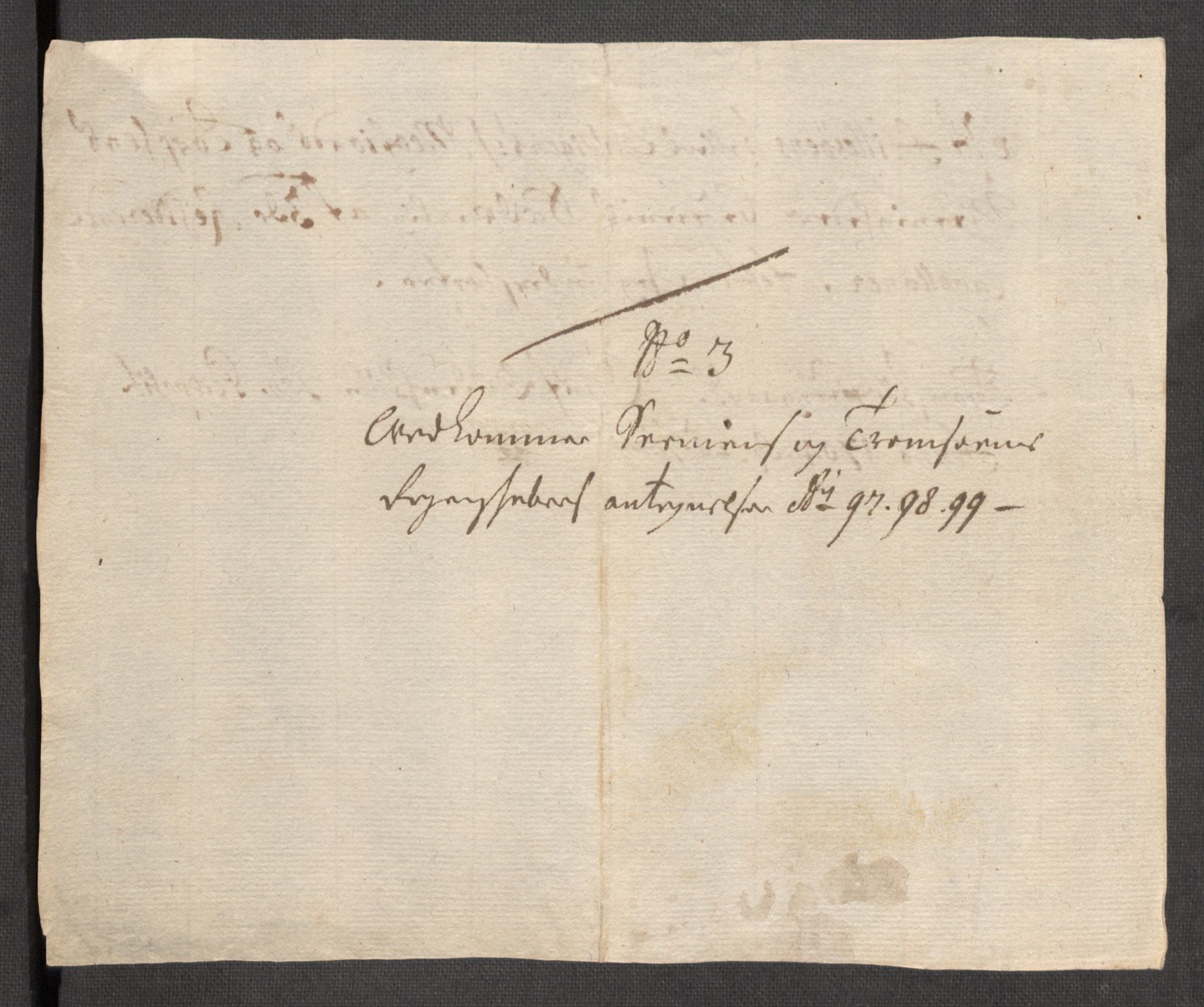 Rentekammeret inntil 1814, Reviderte regnskaper, Fogderegnskap, AV/RA-EA-4092/R68/L4754: Fogderegnskap Senja og Troms, 1697-1699, p. 396